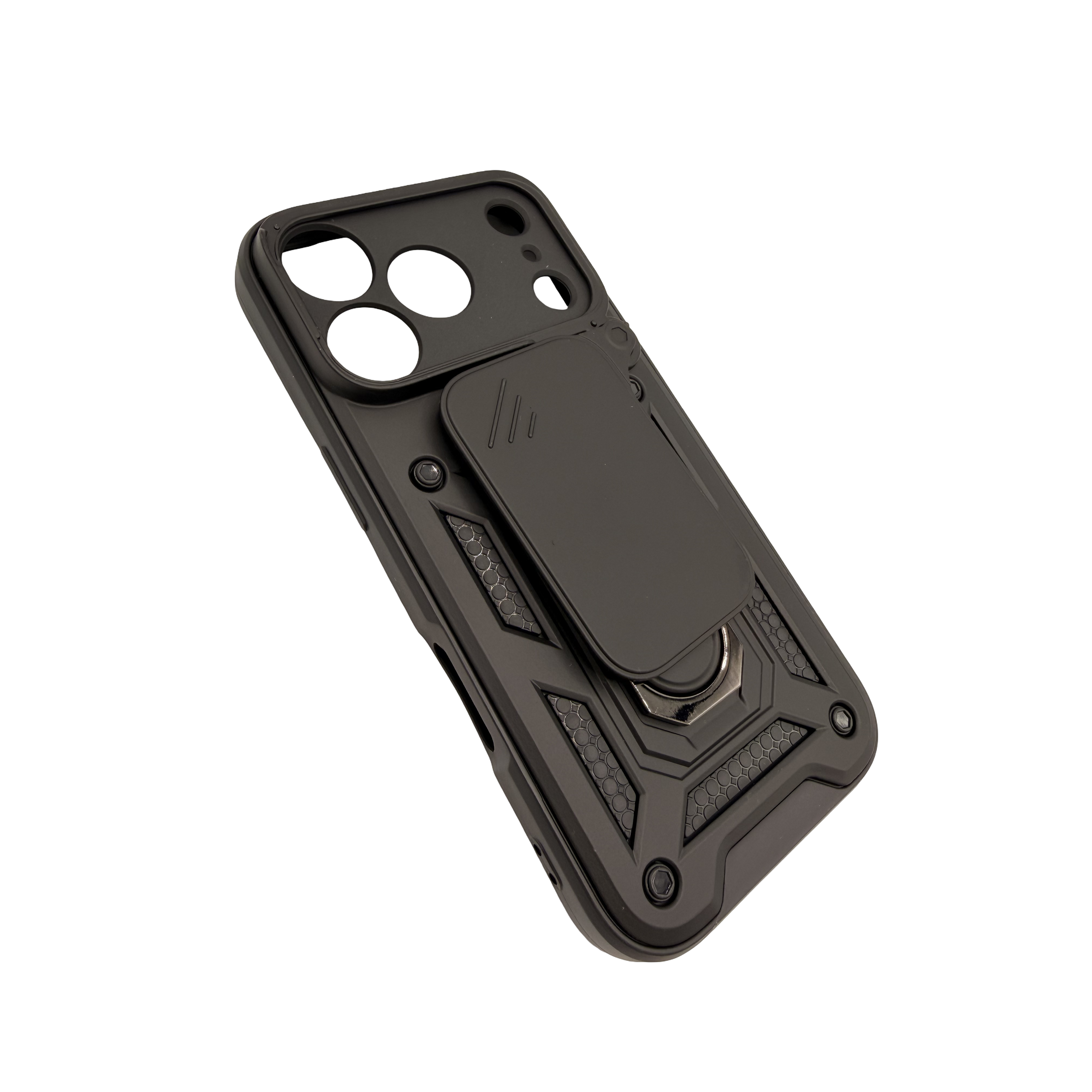 STRPZ® Premium Shockproof iPhone Case with Camera Protector and Ring Stand (iPhone 12–17)