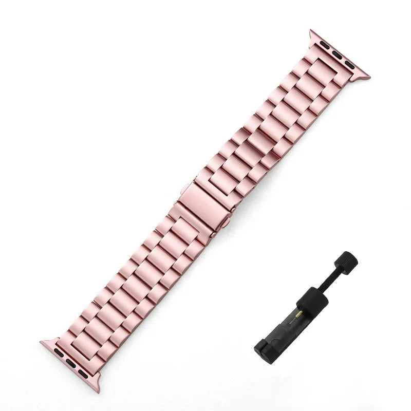 Apple Watch Band Pink Stainless Steel – Series 11, 10, 9, 8, SE & Ultra