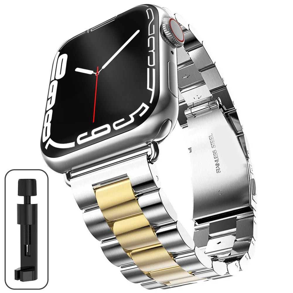 Apple Watch Band Two-Tone Stainless Steel – Series 11, 10, 9, 8, SE & Ultra