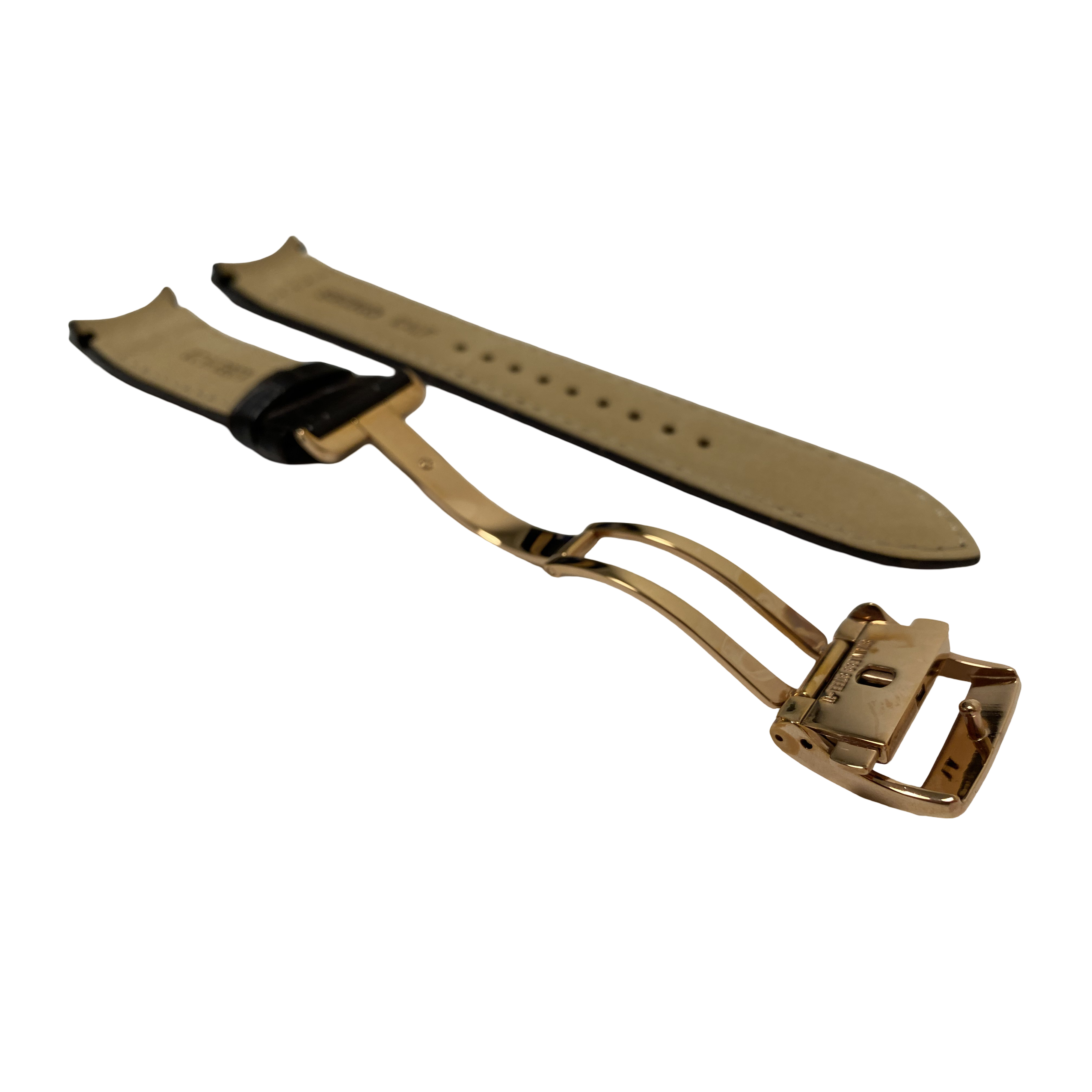 Watch Band Seiko Premier Kinetic SRX008P1 Brown Strap 5D88-0AD0 Rosé Clasp - Direct Drive