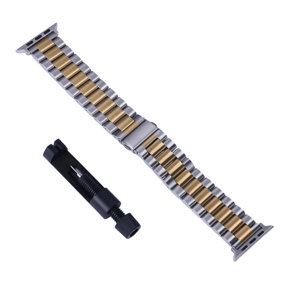 STRPZ® Apple Watch Band – Bicolor Stainless Steel Two Tone – Watch Series, SE & Ultra