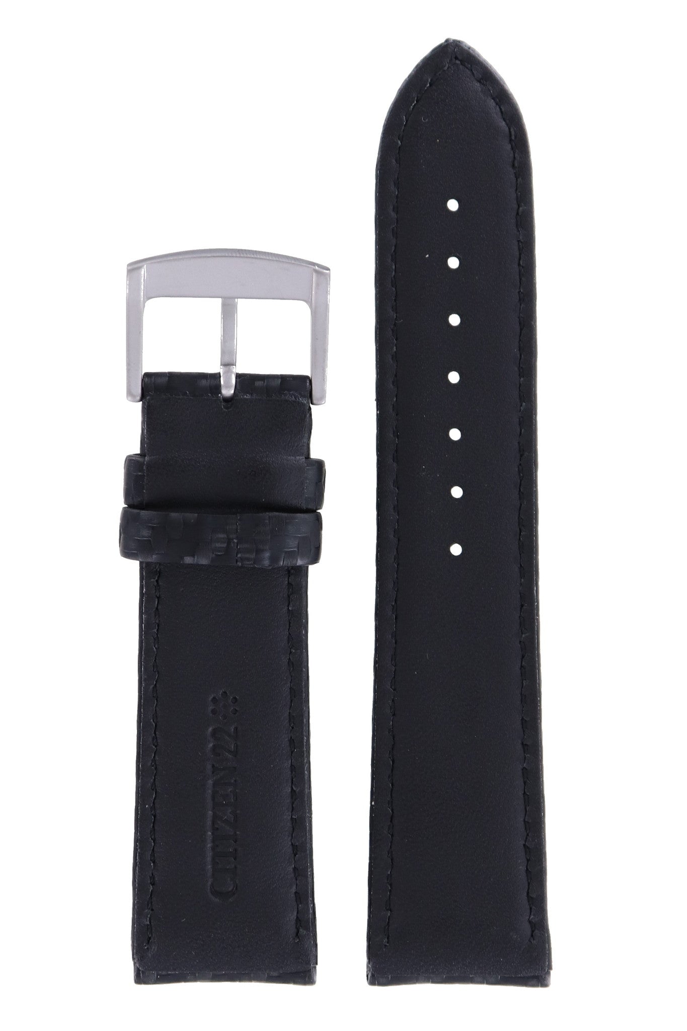 Citizen BM7031 - 09E, BM7037 - 02E & AT0771 - 04F Marinaut Watch Band 59 - S51666 Black Leather 22 mm Eco - Drive - Watch Plaza