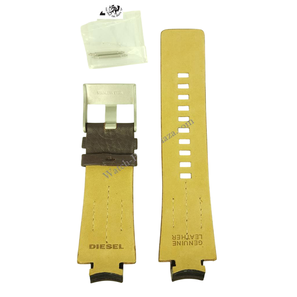 Diesel DZ4128 Watch strap dark brown leather - Watch Plaza