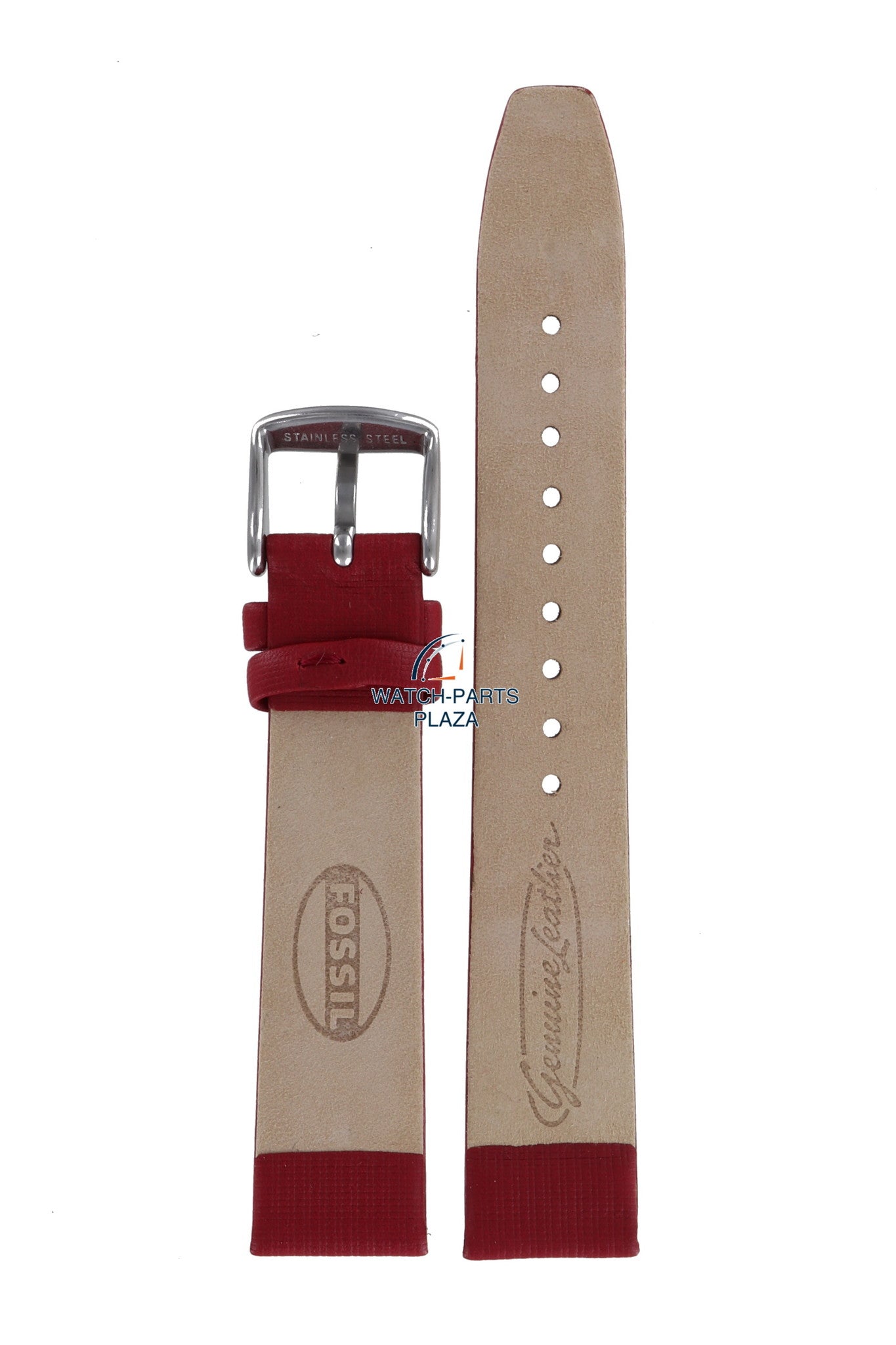 Fossil JR7996 Watch Band JR - 7996 Red Leather 18 mm Big Tic - Watch Plaza