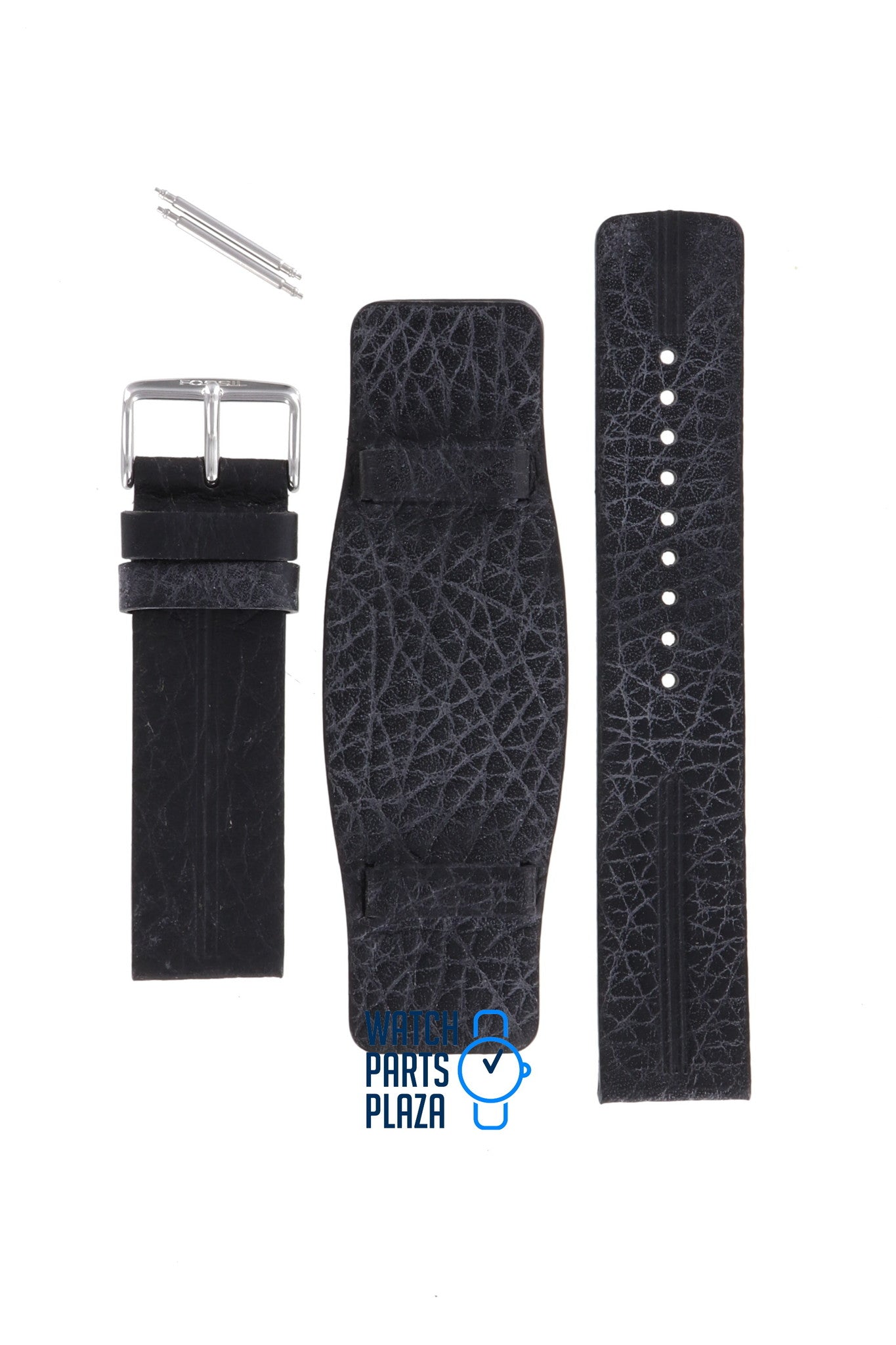 Fossil JR8214 Watch Band JR - 8214 Black Leather 22 mm Big Tic - Watch Plaza
