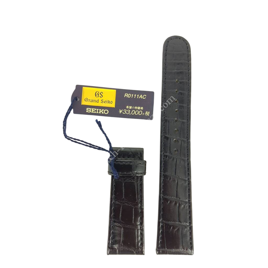 GRAND SEIKO BLACK LEATHER WATCH BAND SBGA105 SBGA001 R0111 STRAP 9R65 0AA0 GS - Watch Plaza