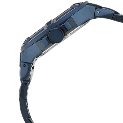 Guess watch W0218G4 Rigor analog men's watch blue 45mm stainless steel - Watch Plaza