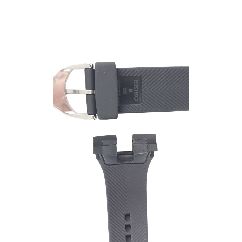 Original Seiko Arctura Black Rubber Strap SRN013J1 Watchband 5M54 0AB0 SRN011P1 - Watch Plaza