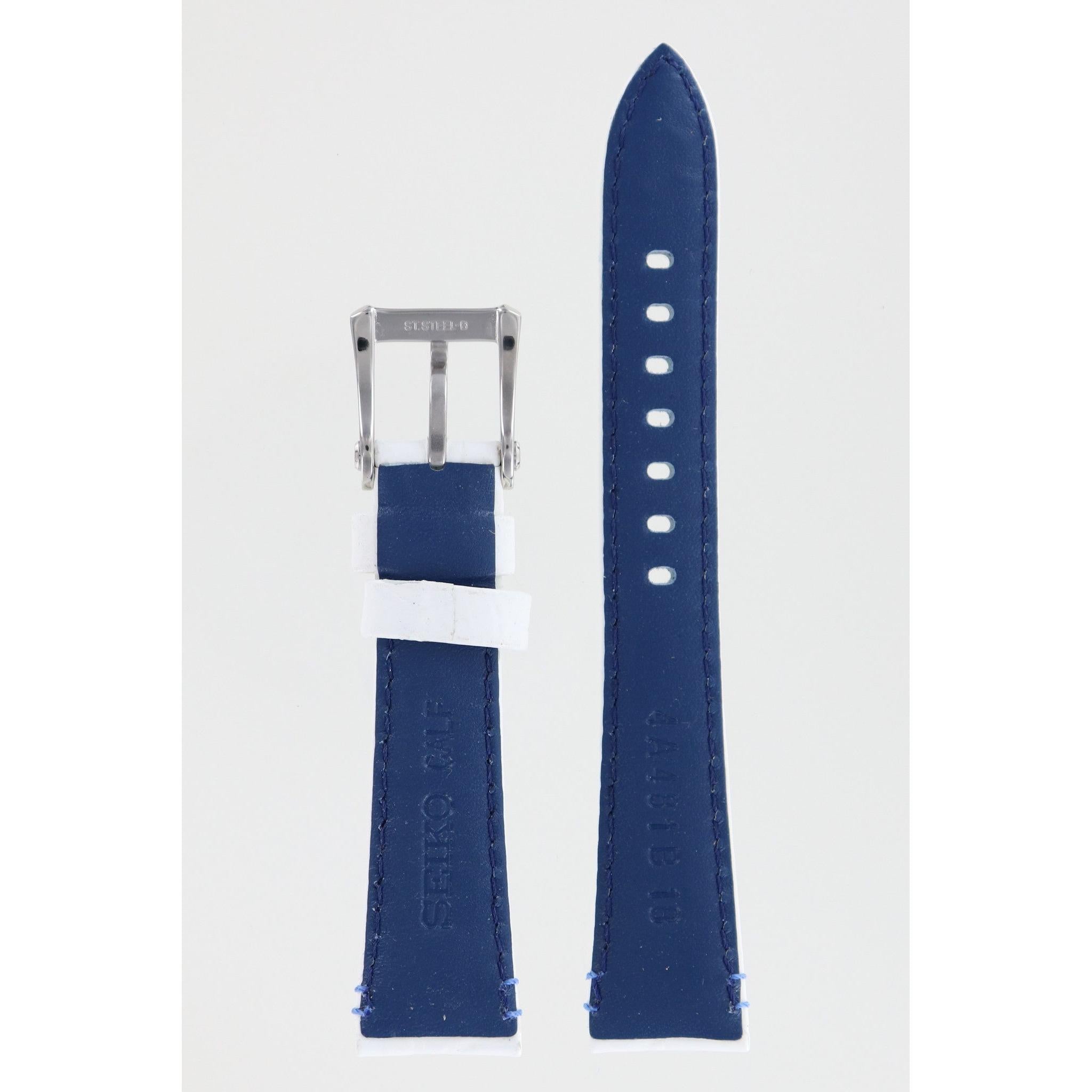 Seiko 4A481 B 18 - SXDA69 Watch Band 4A481JL White Leather 18 mm Velatura - Watch Plaza