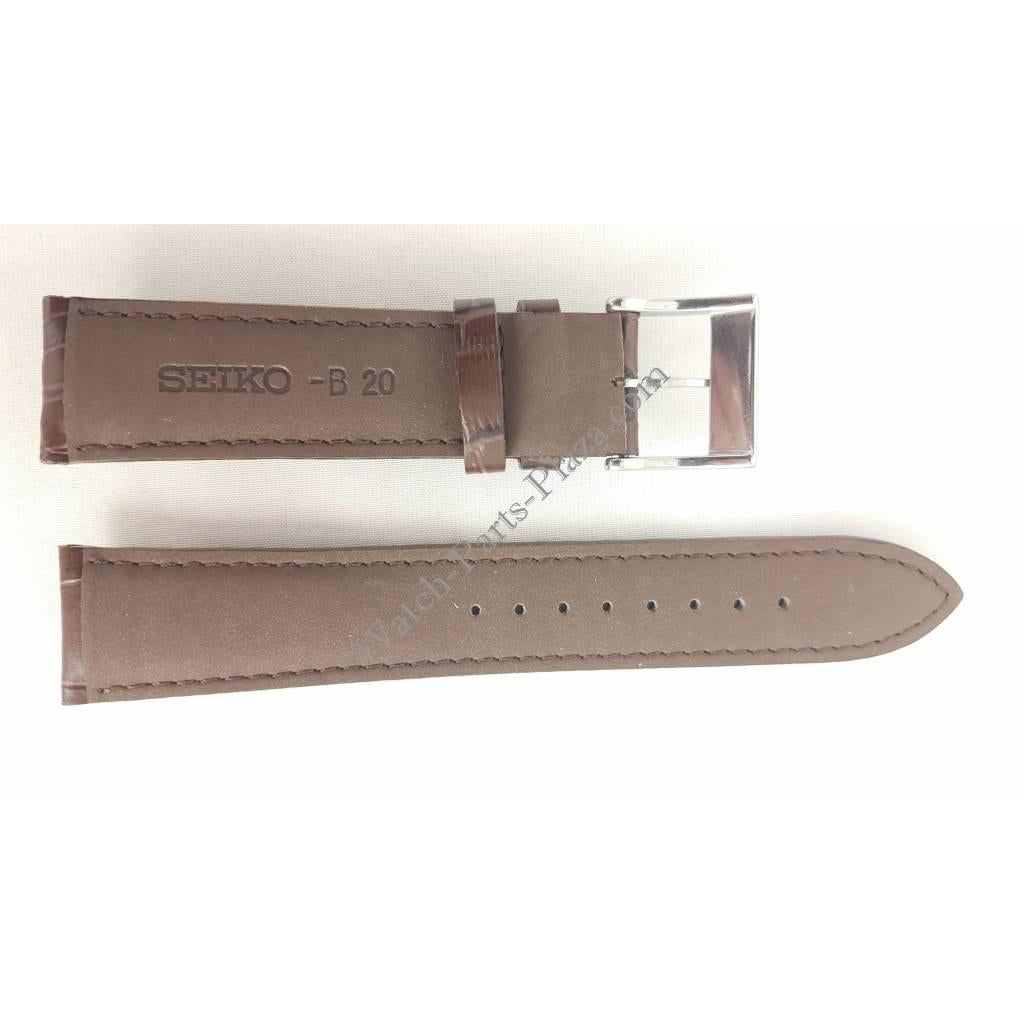 SEIKO ALPINIST BROWN LEATHER STRAP SEIKO DIASHOCK SARB017 Watch Band SARG005 - Watch Plaza
