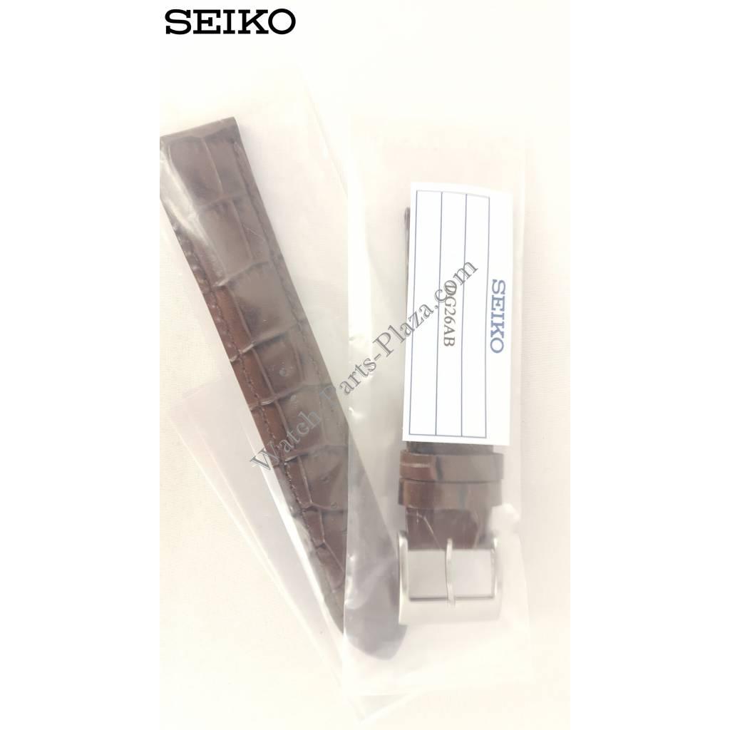 SEIKO ALPINIST BROWN LEATHER STRAP SEIKO DIASHOCK SARB017 Watch Band SARG005 - Watch Plaza