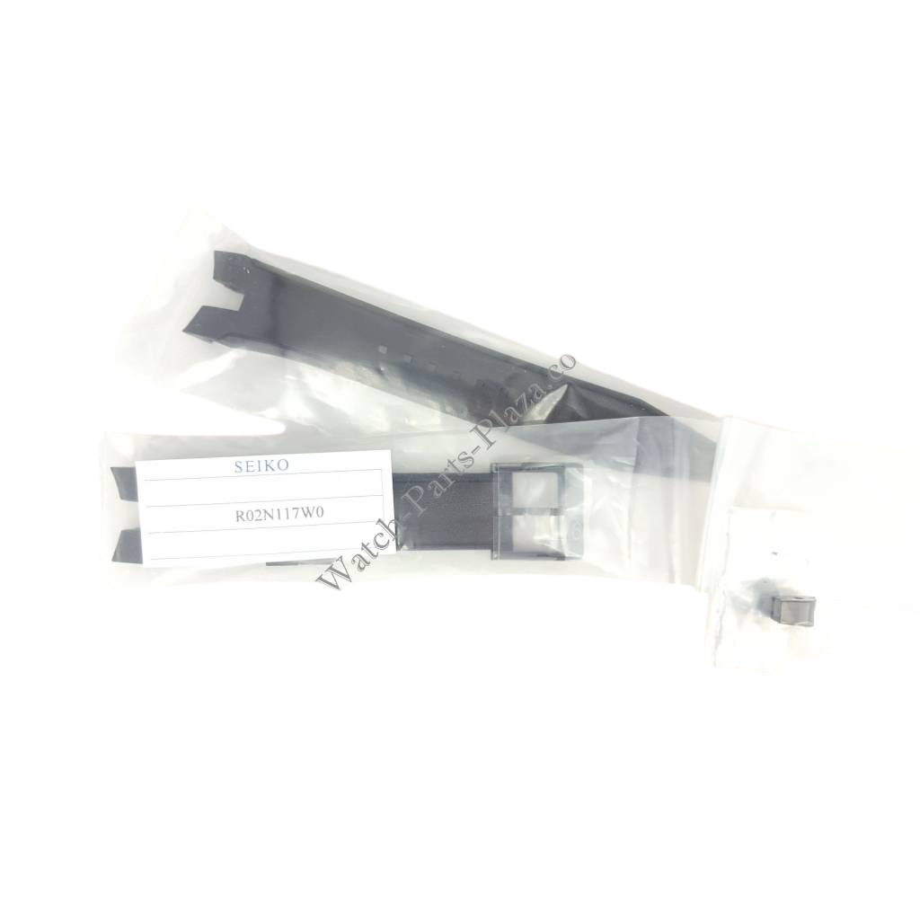 Seiko SNAF25P1 Black Rubber Watch Band 7T62 - 0LA0 Strap 21mm - Watch Plaza