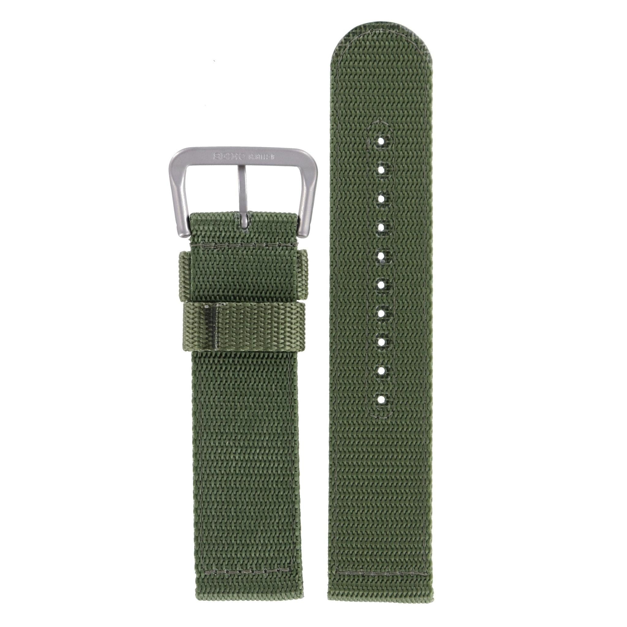 Seiko SNZG09, SNDA27, SNN219 & SNN239 Watch Band 4A212JL Green Textile 22 mm 5 Sports - Watch Plaza