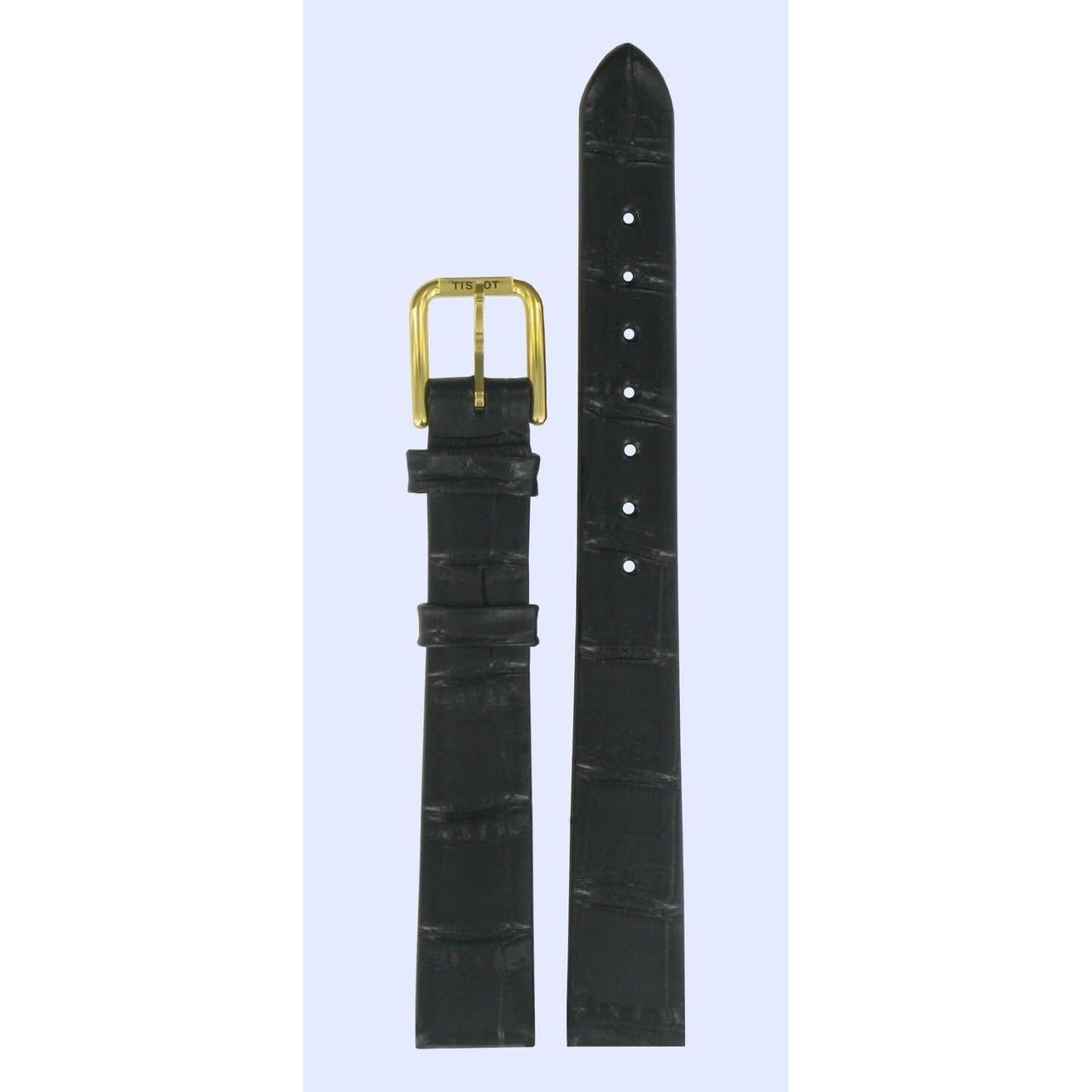 Tissot H634, G663, H636 Watch Band T600013347 Black Leather 12 mm Goldrun - Watch Plaza