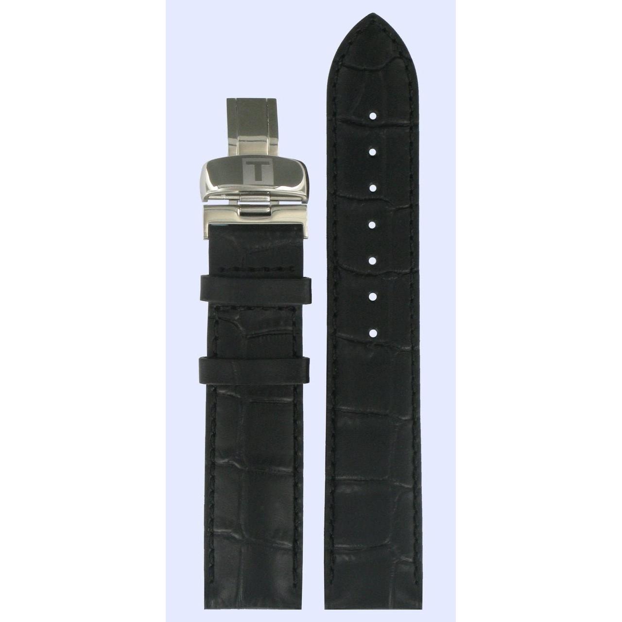 Tissot T006407 & T4114 Powermatic 80 Watch Band T600013405 Black Leather 19 mm Le Locle - Watch Plaza