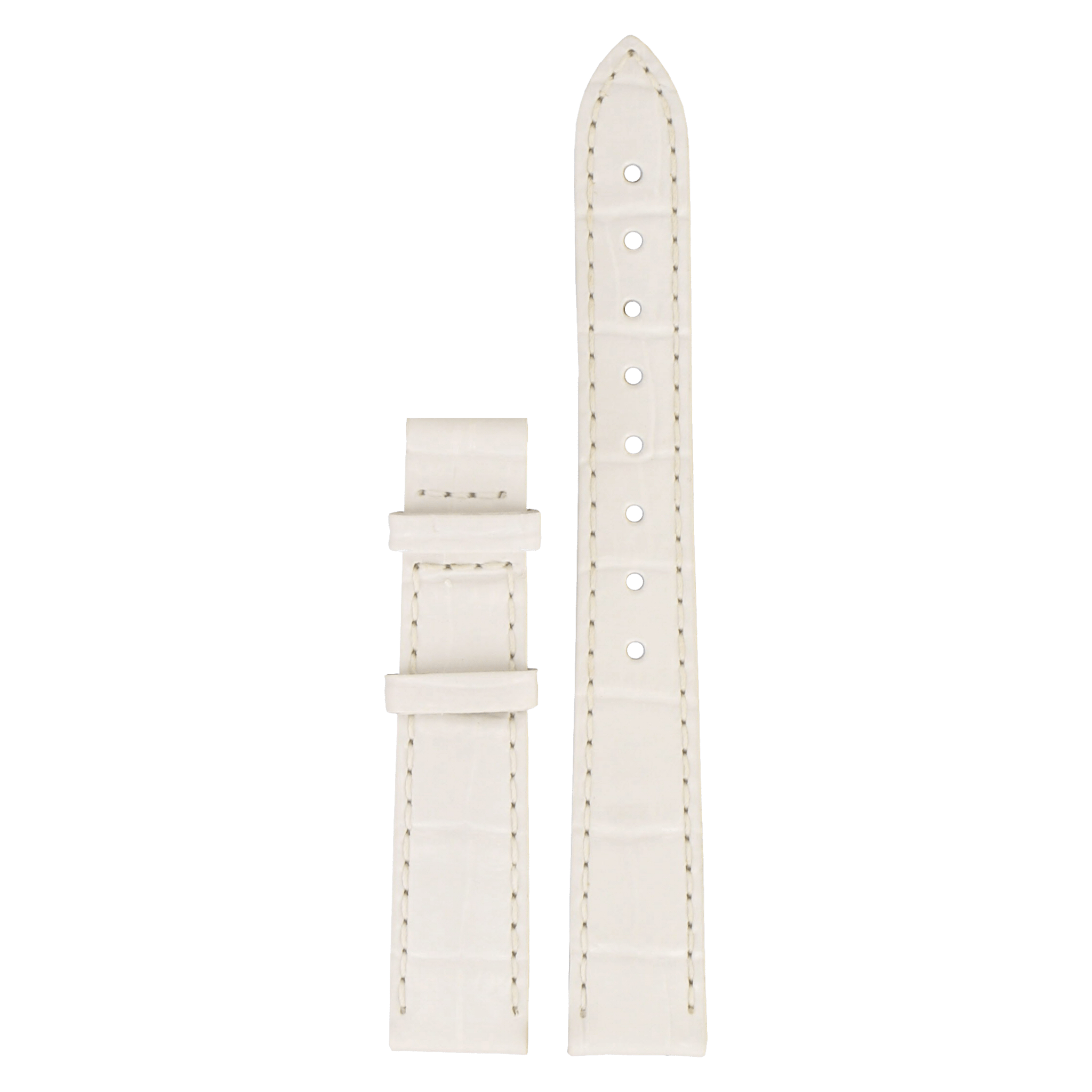 Tissot T008010A & T2211 Watch Band T610020657 White Leather 14 mm PRC 100 - Watch Plaza