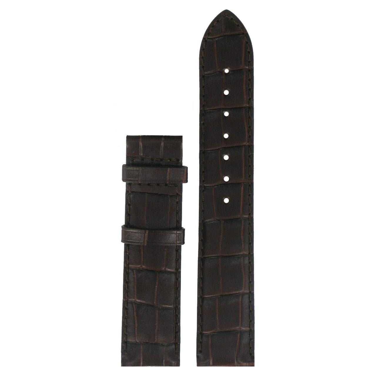 Tissot T014430A Watch Band T610014561 Dark Brown Leather 19 mm PRC 200 - Watch Plaza