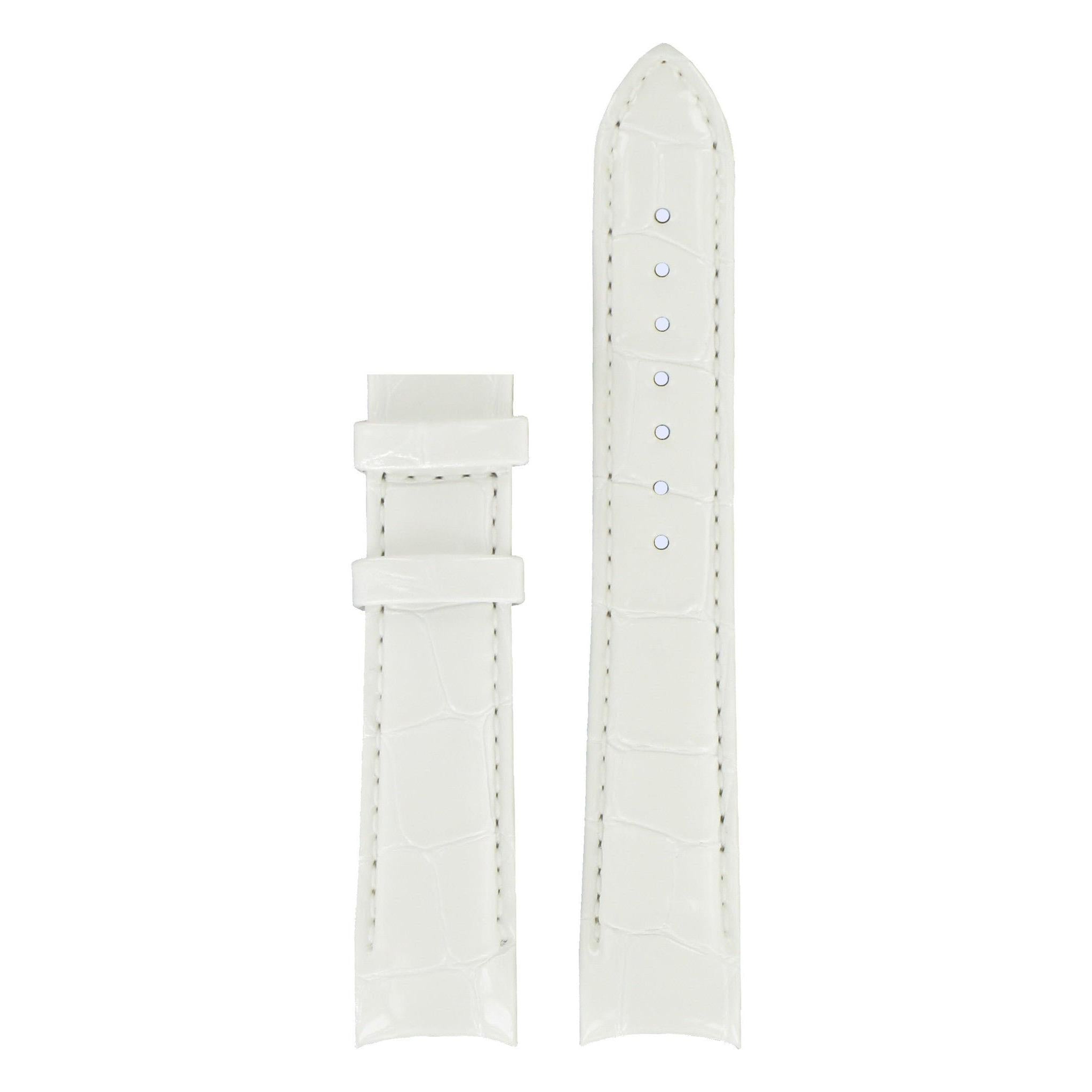 Tissot T035207A Watch Band T610032636 White Leather 18 mm Couturier - Watch Plaza
