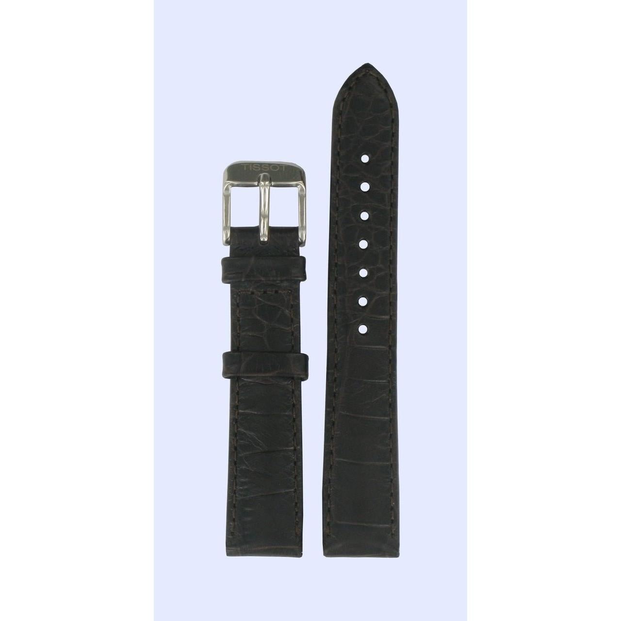 Tissot T038207A Watch Band T600029143 Dark Brown Leather 16 mm T - One - Watch Plaza