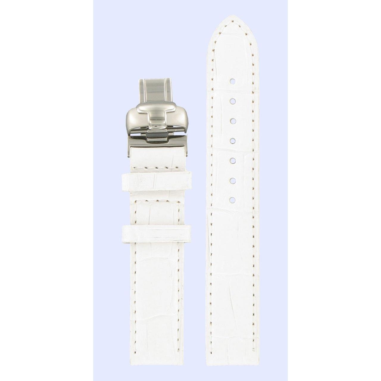 Tissot T050207A Watch Band T600029816 White Leather 16 mm Lady Heart - Watch Plaza