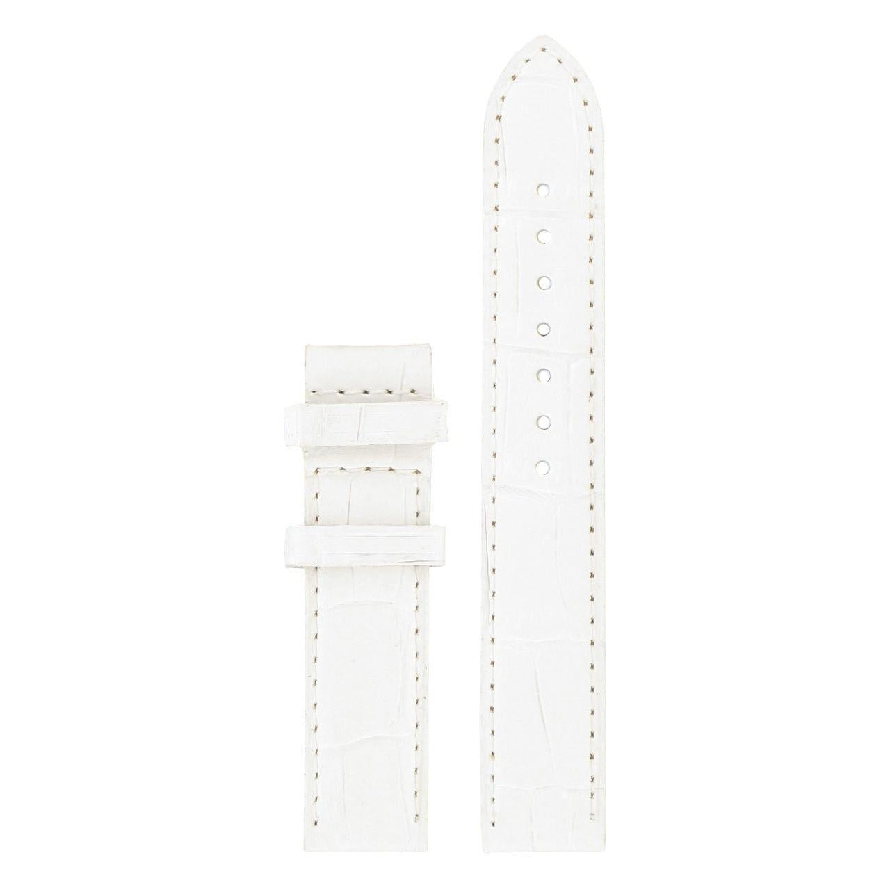 Tissot T050207A - XL Watch Band T610034245 White Leather 16 mm Lady Heart - Watch Plaza