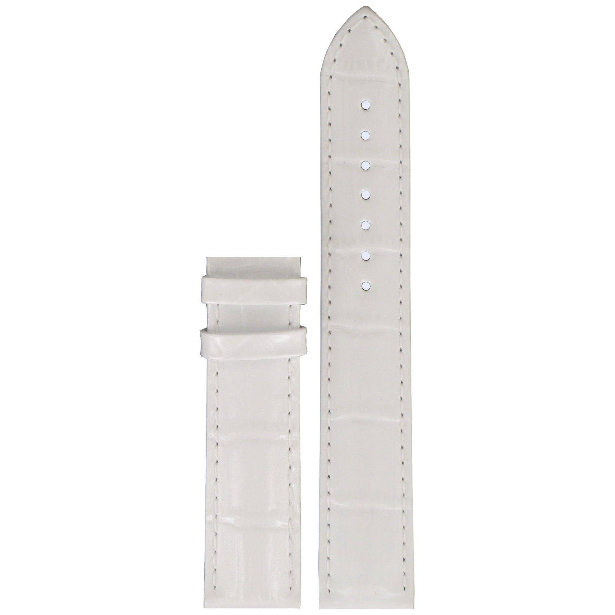 Tissot T055417A & T055410A Watch Band T610032787 White Leather 19 mm PRC 200 - Watch Plaza