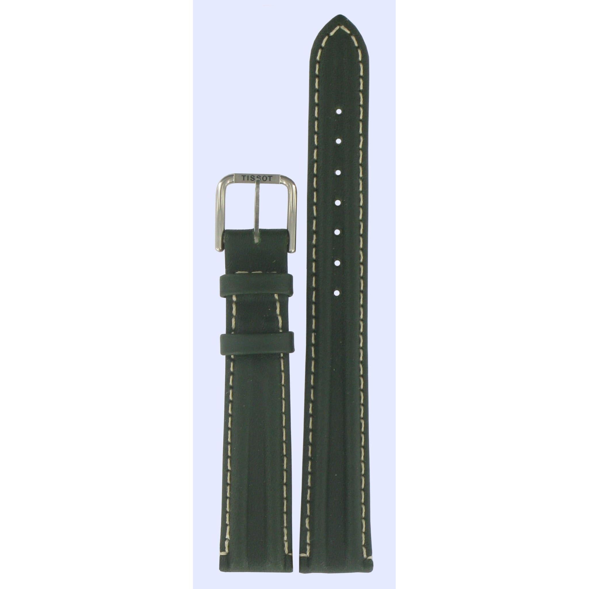 Tissot T14215113 Watch Band T600013434 Green Leather 14 mm PR 100 - Watch Plaza