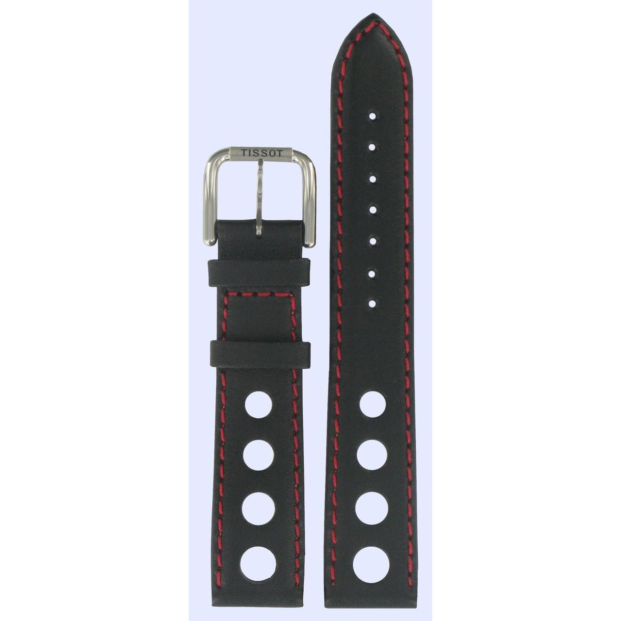 Tissot T34172192 T - Classic Watch Band T600020612 Black Leather 18 mm PR 50 Nascar - Watch Plaza