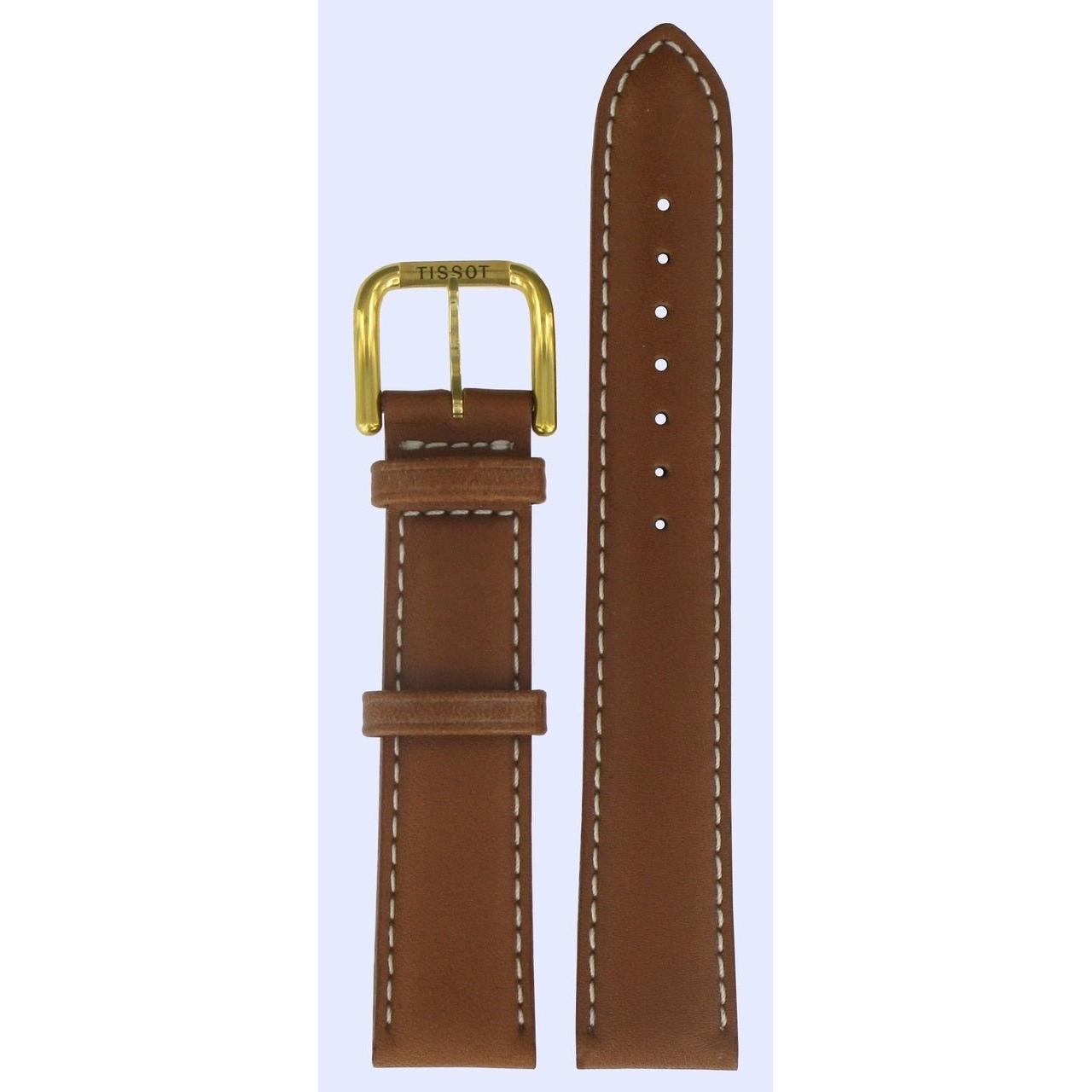 Tissot T3424 & T6134 - PR50 2000 Watch Band T600013137 Brown Leather 18 mm Classic Circle - Watch Plaza