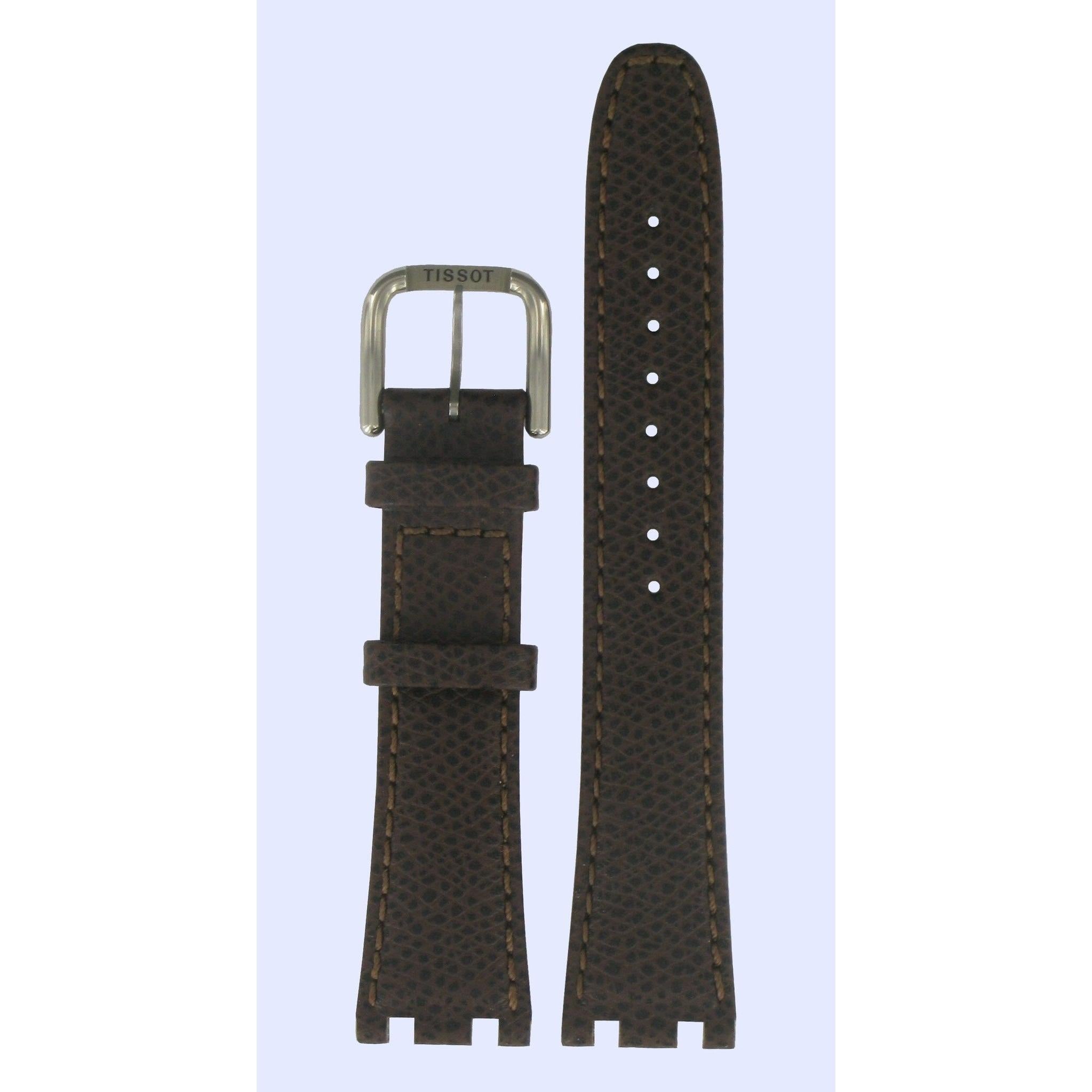 Tissot T37177012A Watch Band T600012991 Dark Brown Leather 20 mm Two Timer 4 - Watch Plaza