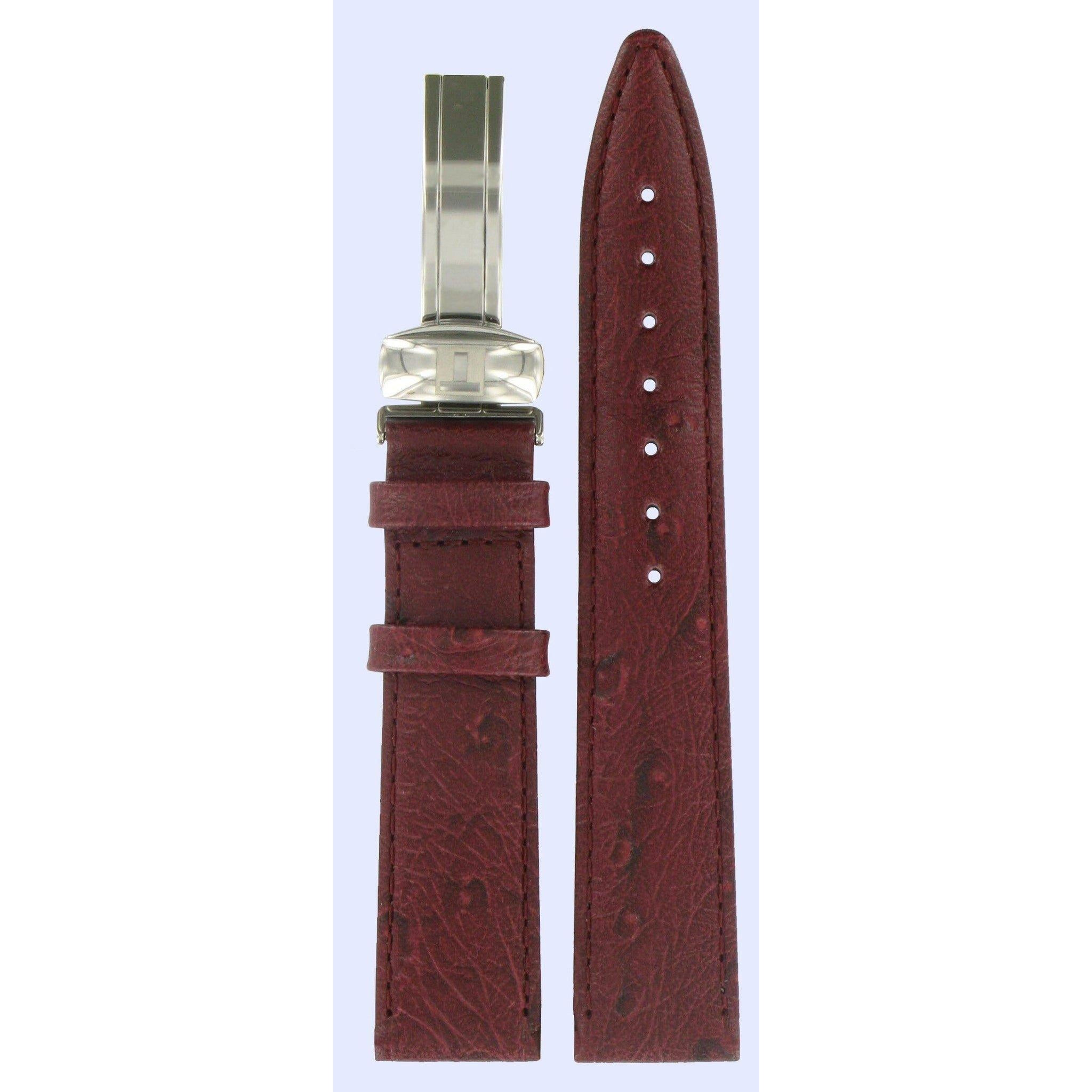 Tissot T46243143 & T46241113 Watch Band T600013394 Bordeaux Leather 18 mm Ballade - Watch Plaza