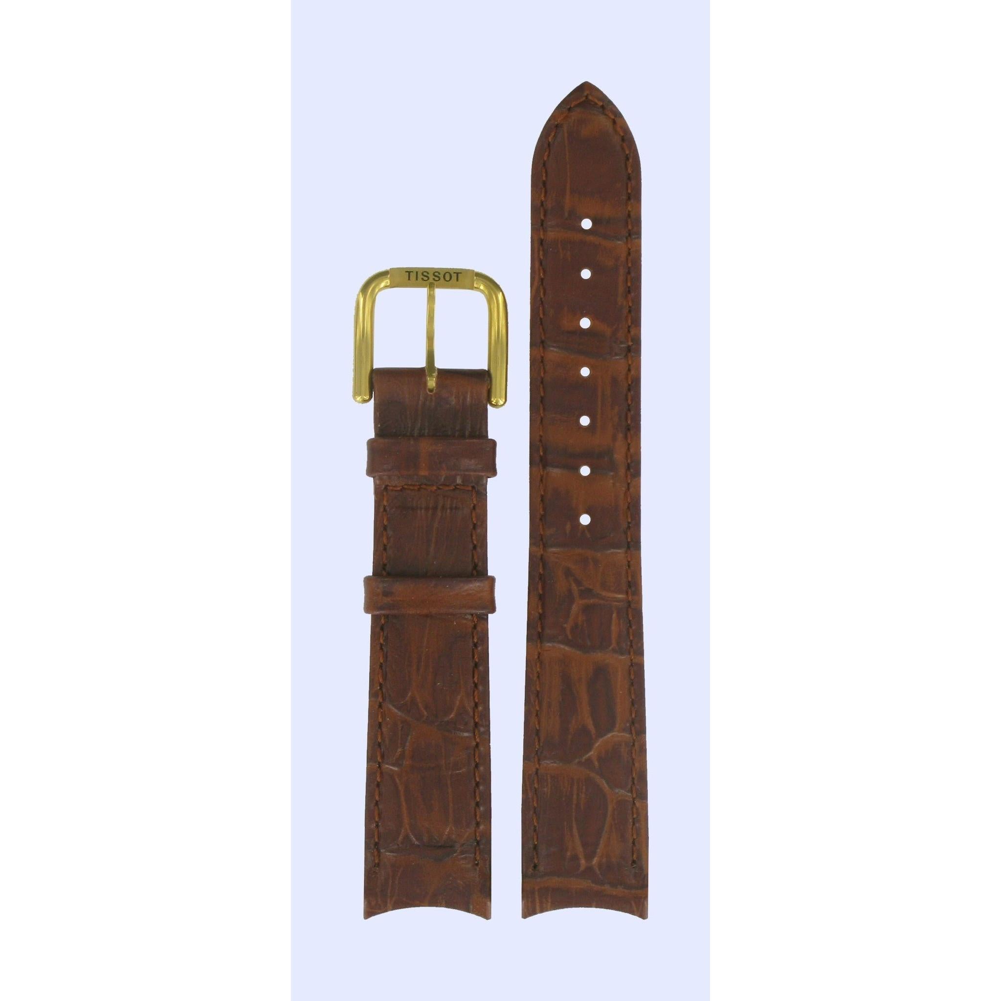 Tissot T46541113 Watch Band T600013598 Brown Leather 18 mm Ballade - Watch Plaza