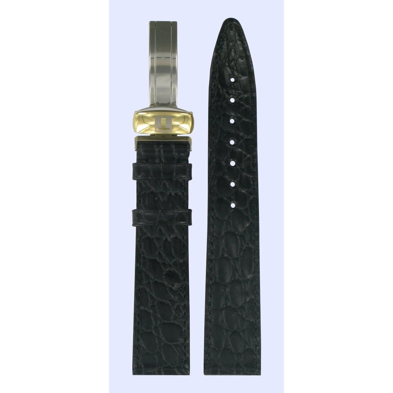 Tissot T49662513 Watch Band T600013301 Black Leather 18 mm Fascination - Watch Plaza
