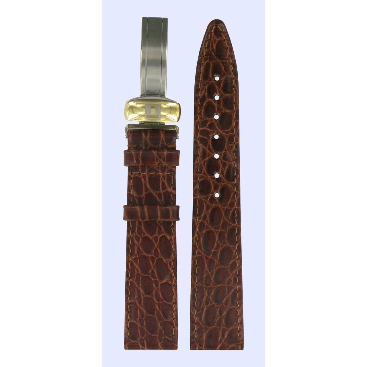 Tissot T49662513 Watch Band T600013304 Brown Leather 18 mm Fascination - Watch Plaza