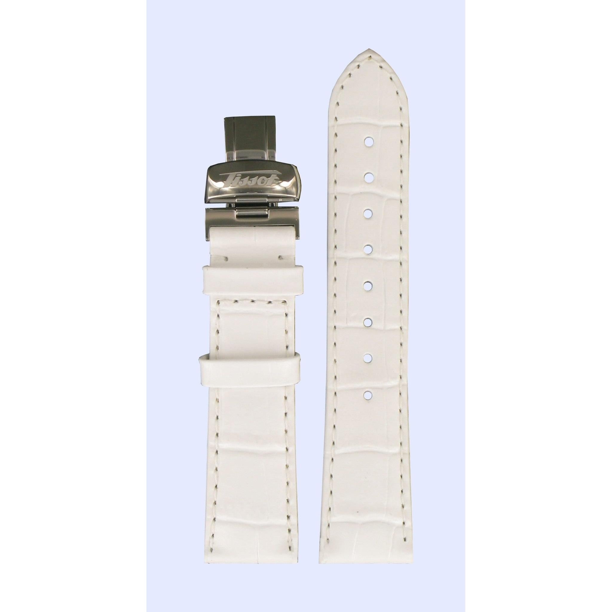Tissot T66165782 Heritage Watch Band T600013043 White Leather 18 mm Porto Chrono - Watch Plaza