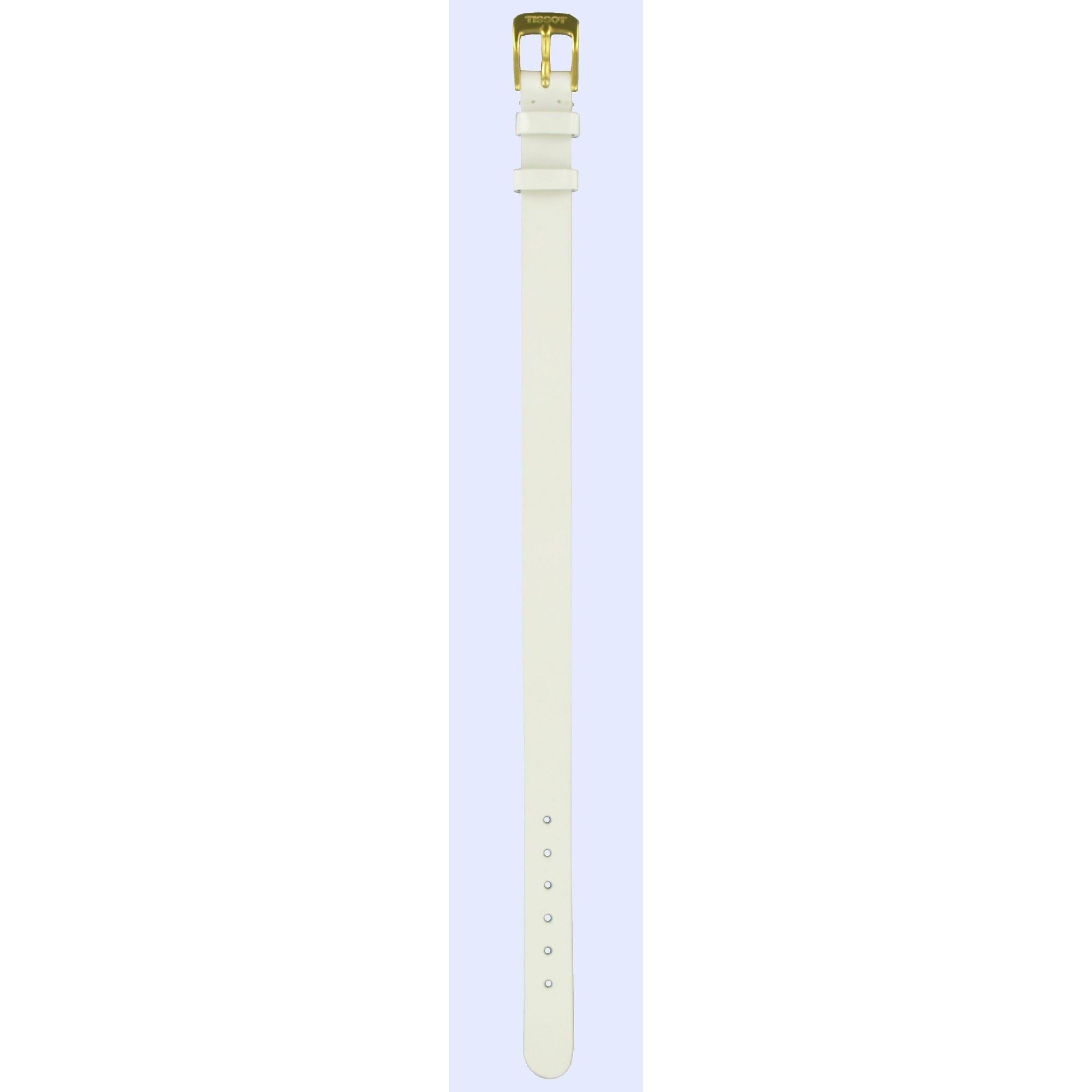 Tissot T713138 Watch Band T600013531 White Leather 10 mm Pettit - Watch Plaza