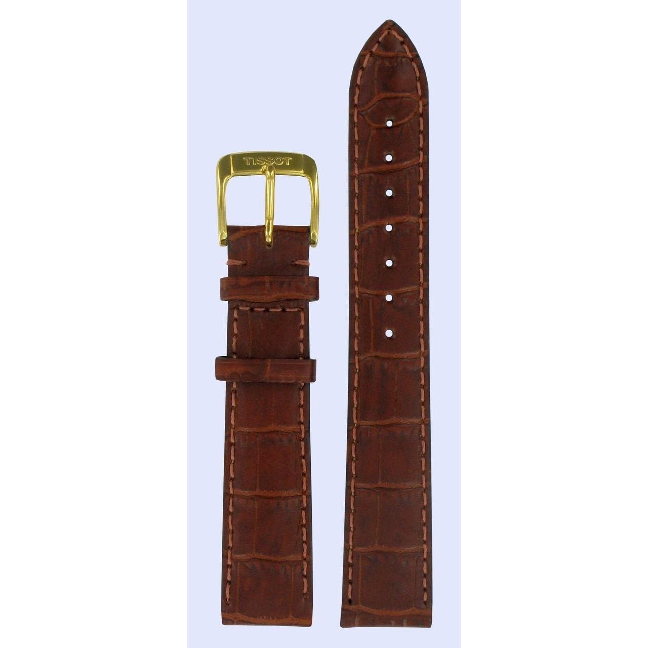 Tissot T71313934 Watch Band T600013526 Brown Leather 16 mm Jasmin - Watch Plaza