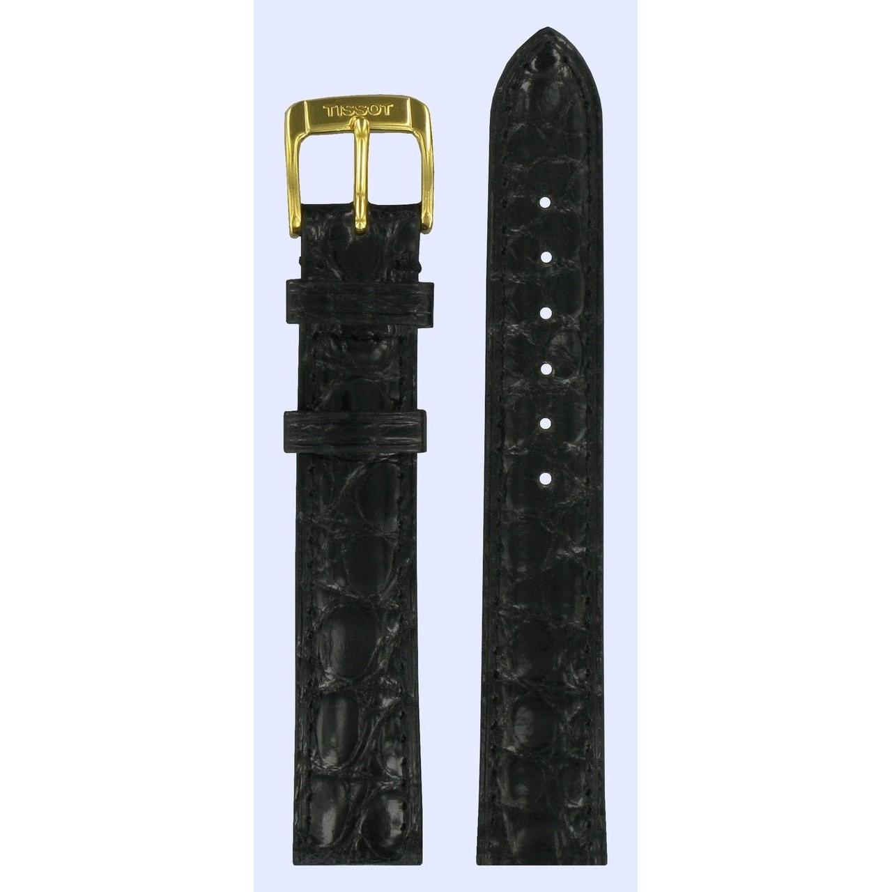 Tissot T71331632 Watch Band T600019691 Black Leather 15 mm New Helvetia - Watch Plaza
