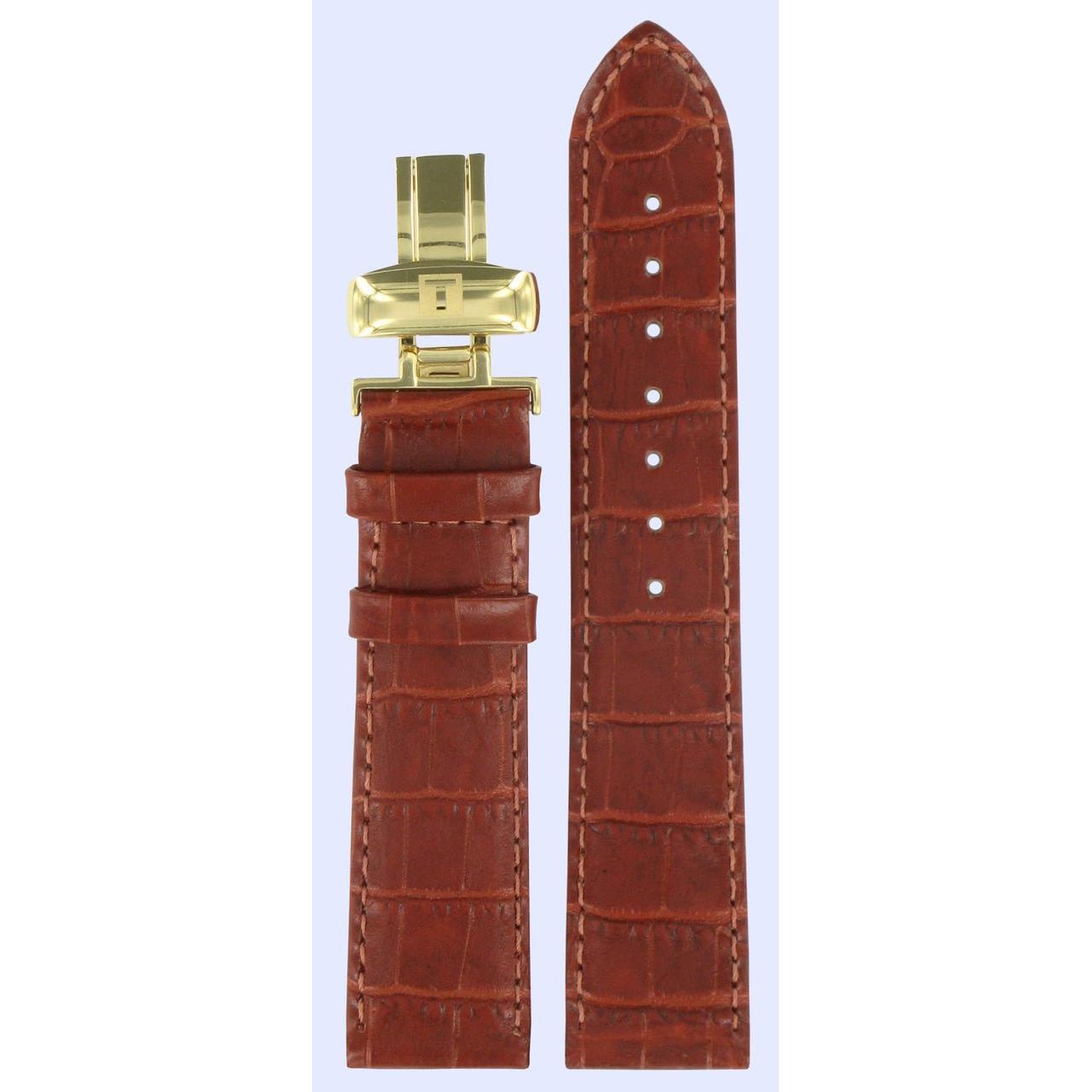 Tissot T71346234 Watch Band T600013492 Brown Leather 20 mm Oroville - Watch Plaza