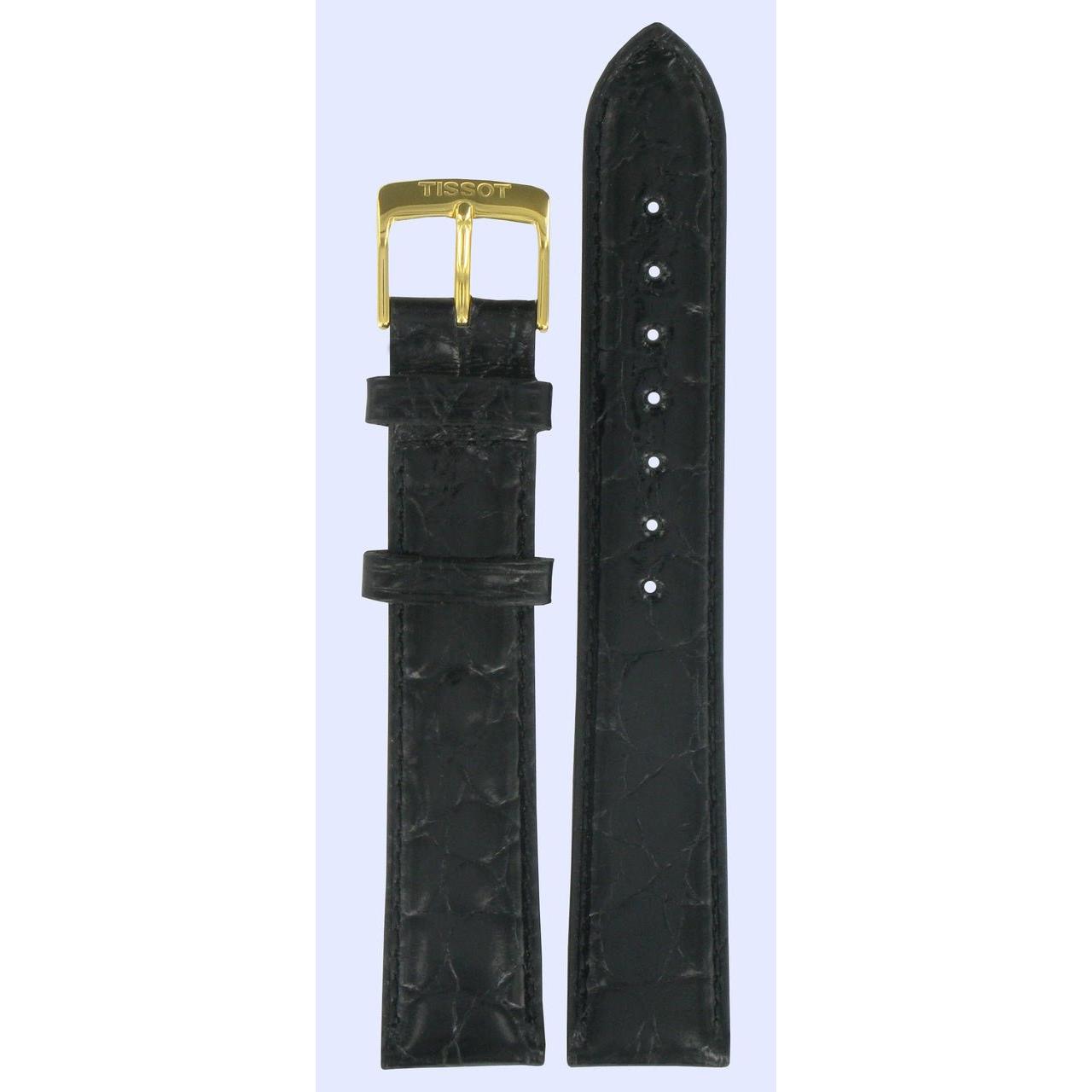 Tissot T71362134 & T71344734 Watch Band T600019679 Black Leather 18 mm Sculpture Line - Watch Plaza
