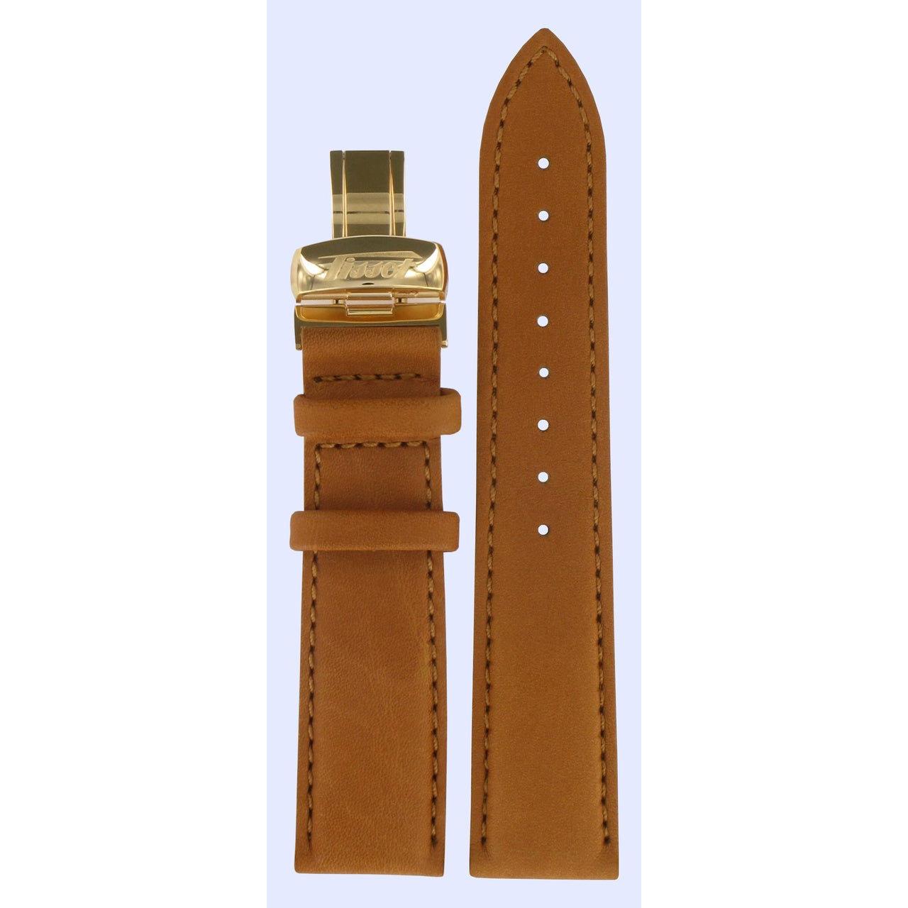 Tissot T71862533 Watch Band T600019672 Brown Leather 20 mm Heritage - Watch Plaza