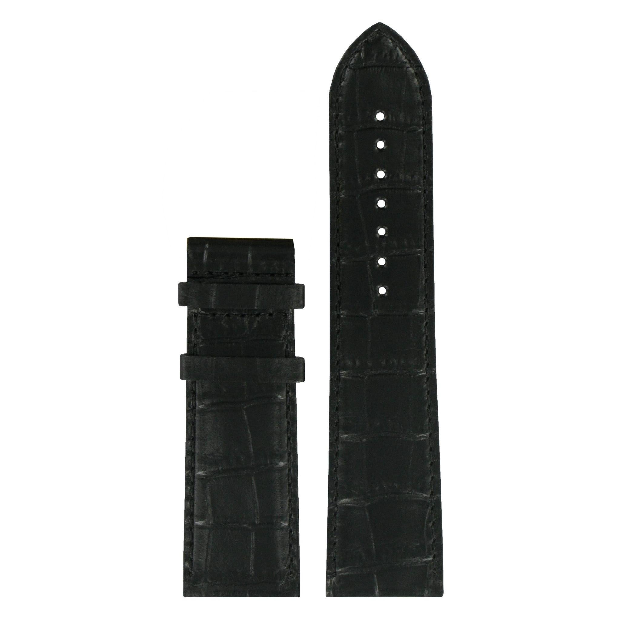 Tissot T911535A XL Watch Band T610031924 Black Leather 24 mm New Helvetia - Watch Plaza