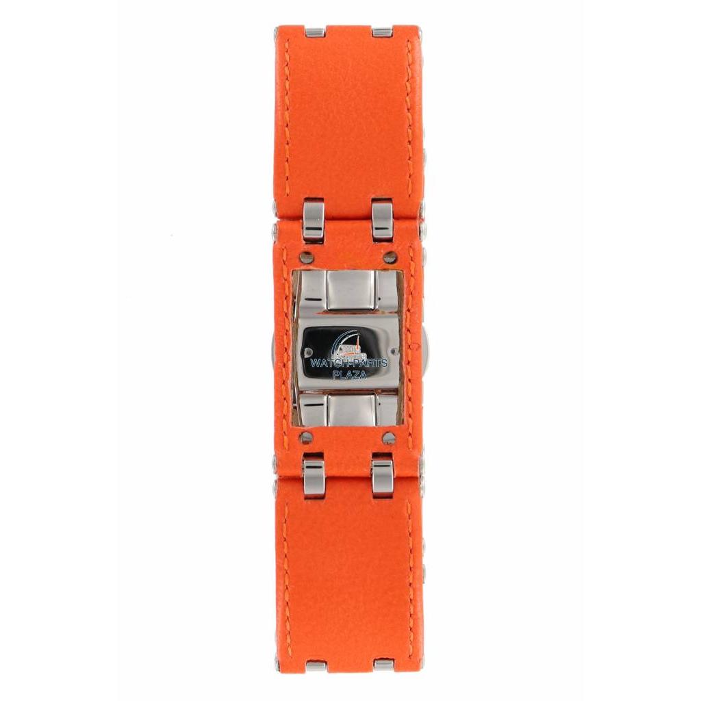 Watch Band AR5498 Emporio Armani Orange Leather Strap 22mm - Watch Plaza