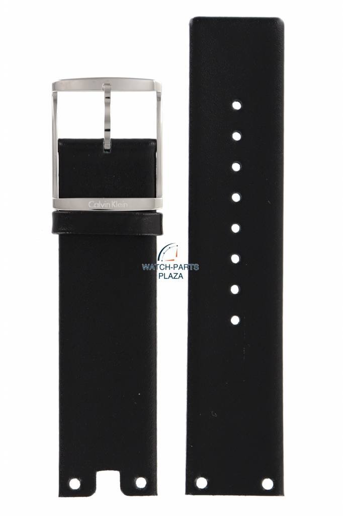 Watch Band Calvin Klein Glam K94 Black Leather Strap 22mm K94231 - Watch Plaza