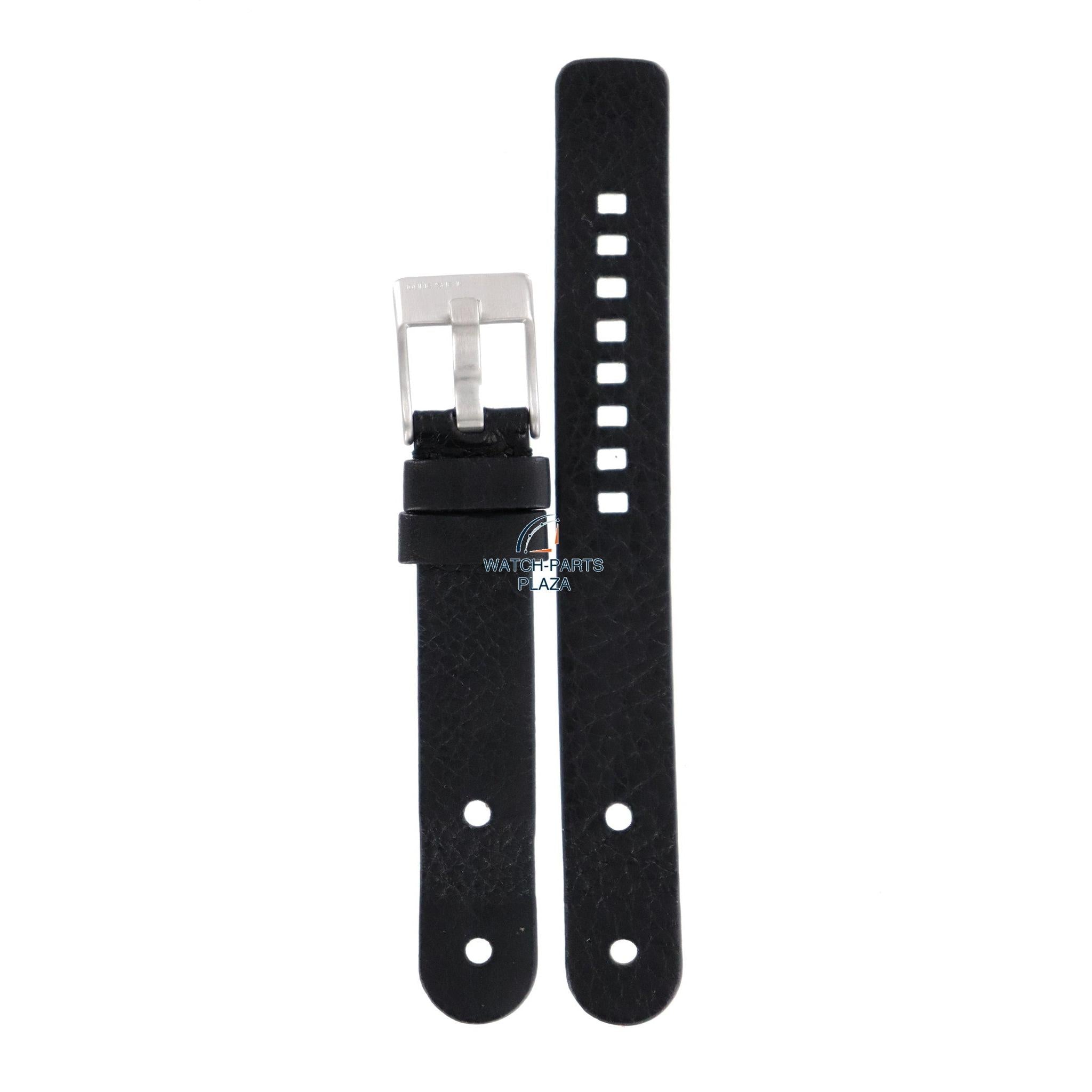 Watch Band Diesel DZ1011 black genuine leather strap 16mm original - Watch Plaza