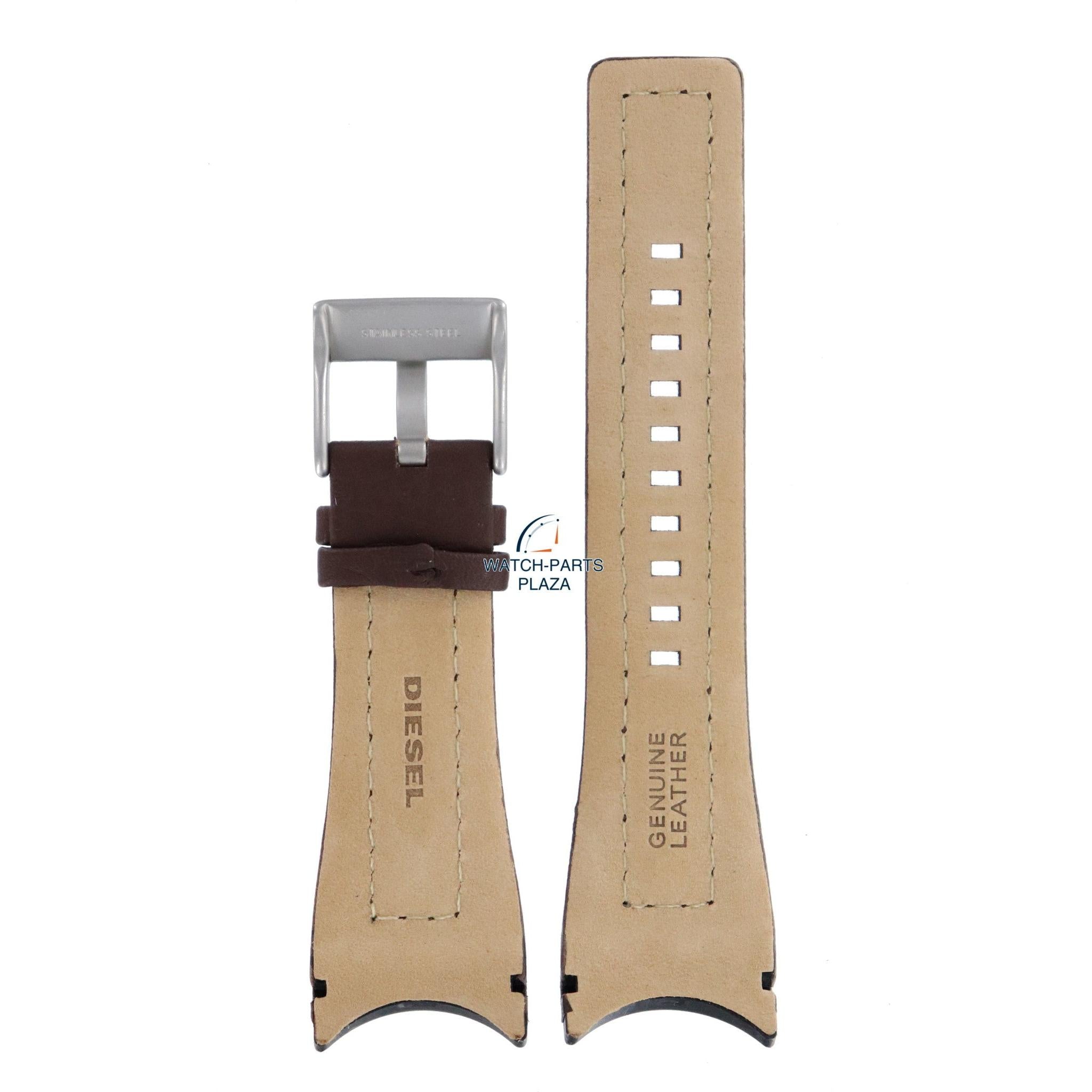 Watch Band Diesel DZ1095 brown leather strap 28mm original - Watch Plaza