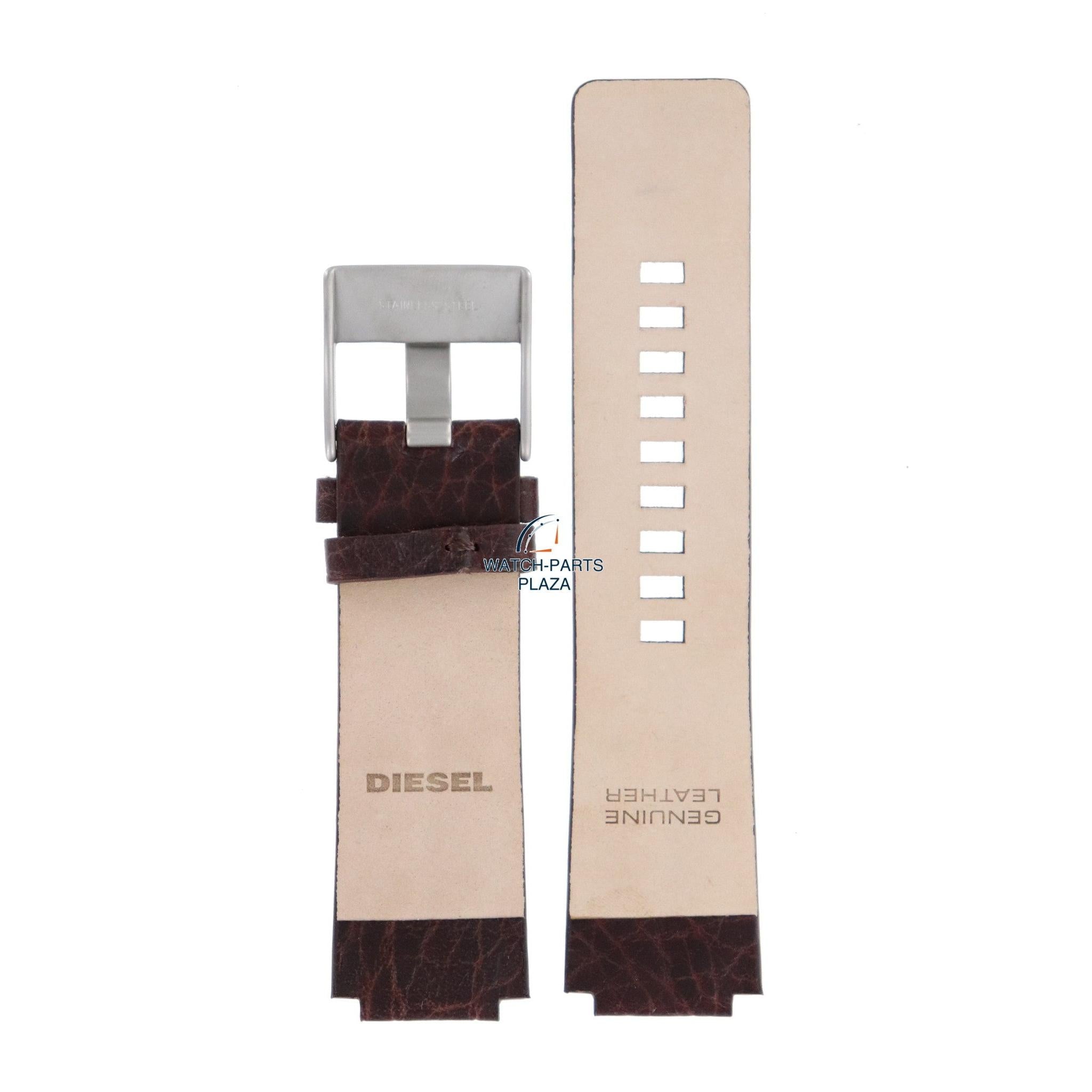 Watch Band Diesel DZ1105 brown leather strap 18mm original - Watch Plaza