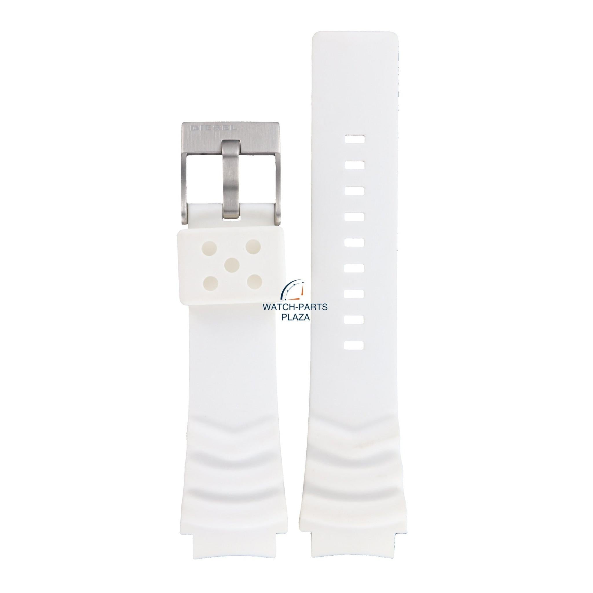 Watch Band Diesel DZ1168 white rubber strap 19mm original - Watch Plaza