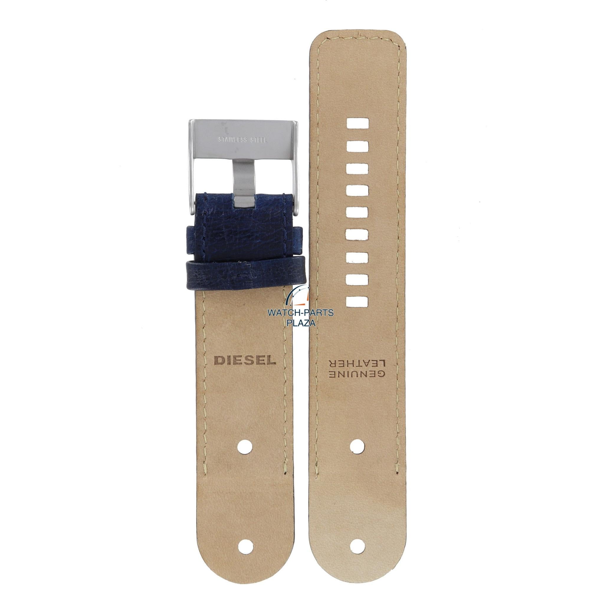 Watch Band Diesel DZ2018 blue leather strap 26mm original DZ - 2018 - Watch Plaza