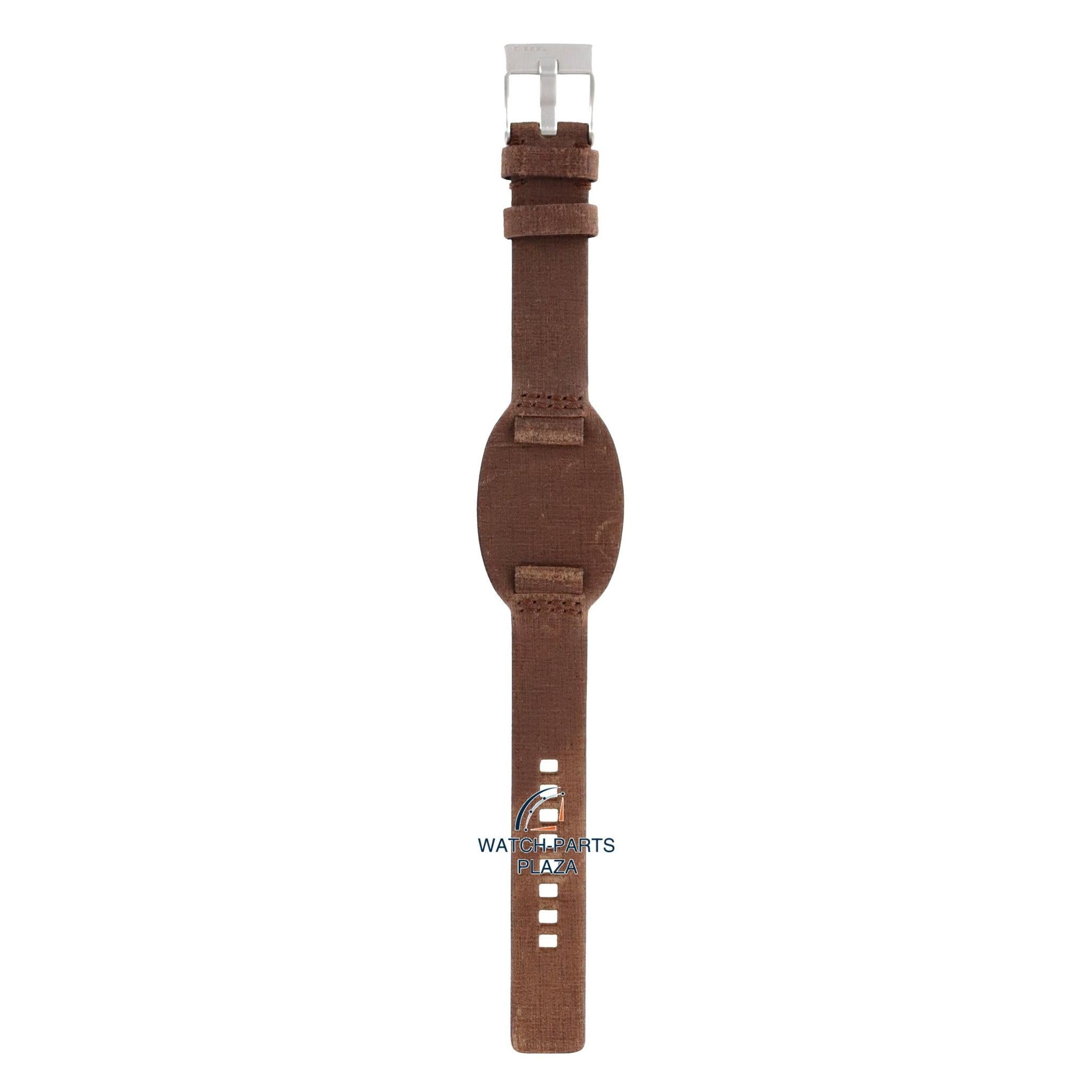 Watch Band Diesel DZ2034 brown genuine leather strap 18mm DZ - 2034 - Watch Plaza
